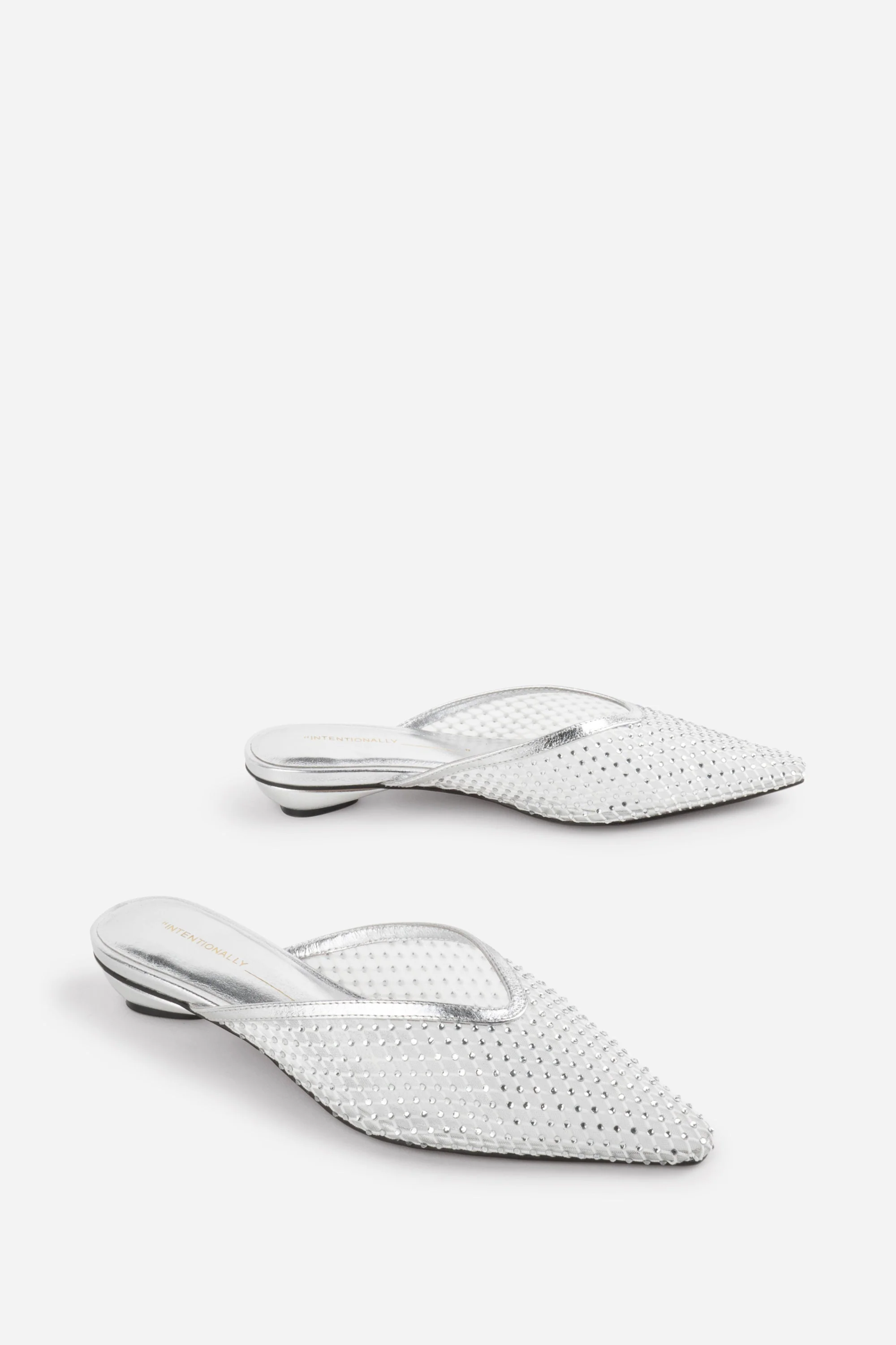 "INTENTIONALLY __________." Bibi Rhinestone Mesh Mule - Image 3