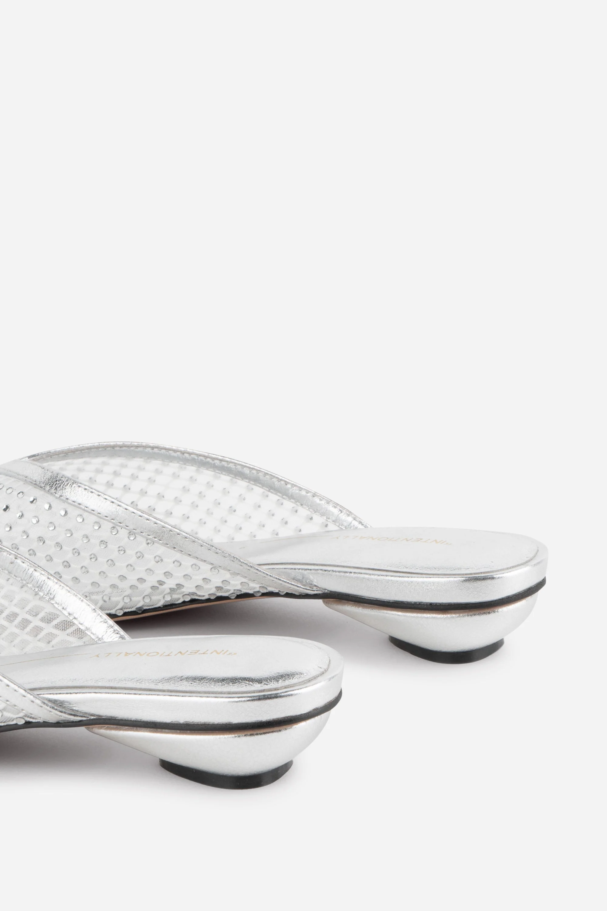 "INTENTIONALLY __________." Bibi Rhinestone Mesh Mule - Image 5