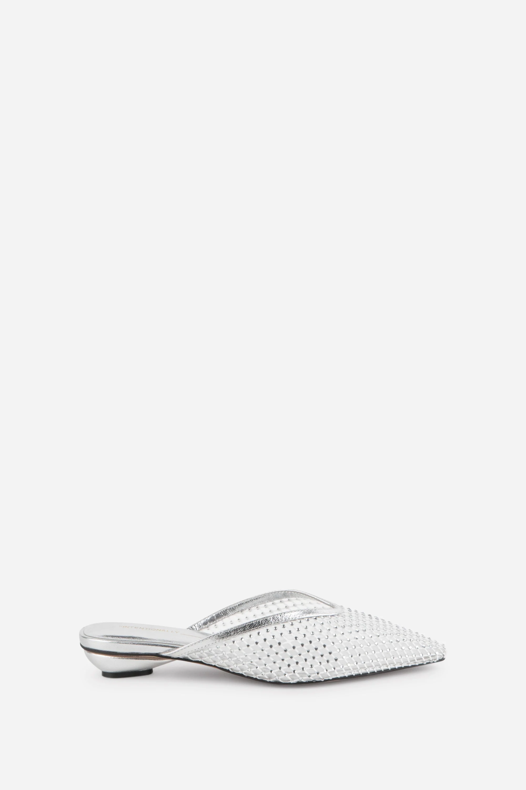 "INTENTIONALLY __________." Bibi Rhinestone Mesh Mule - Image 6