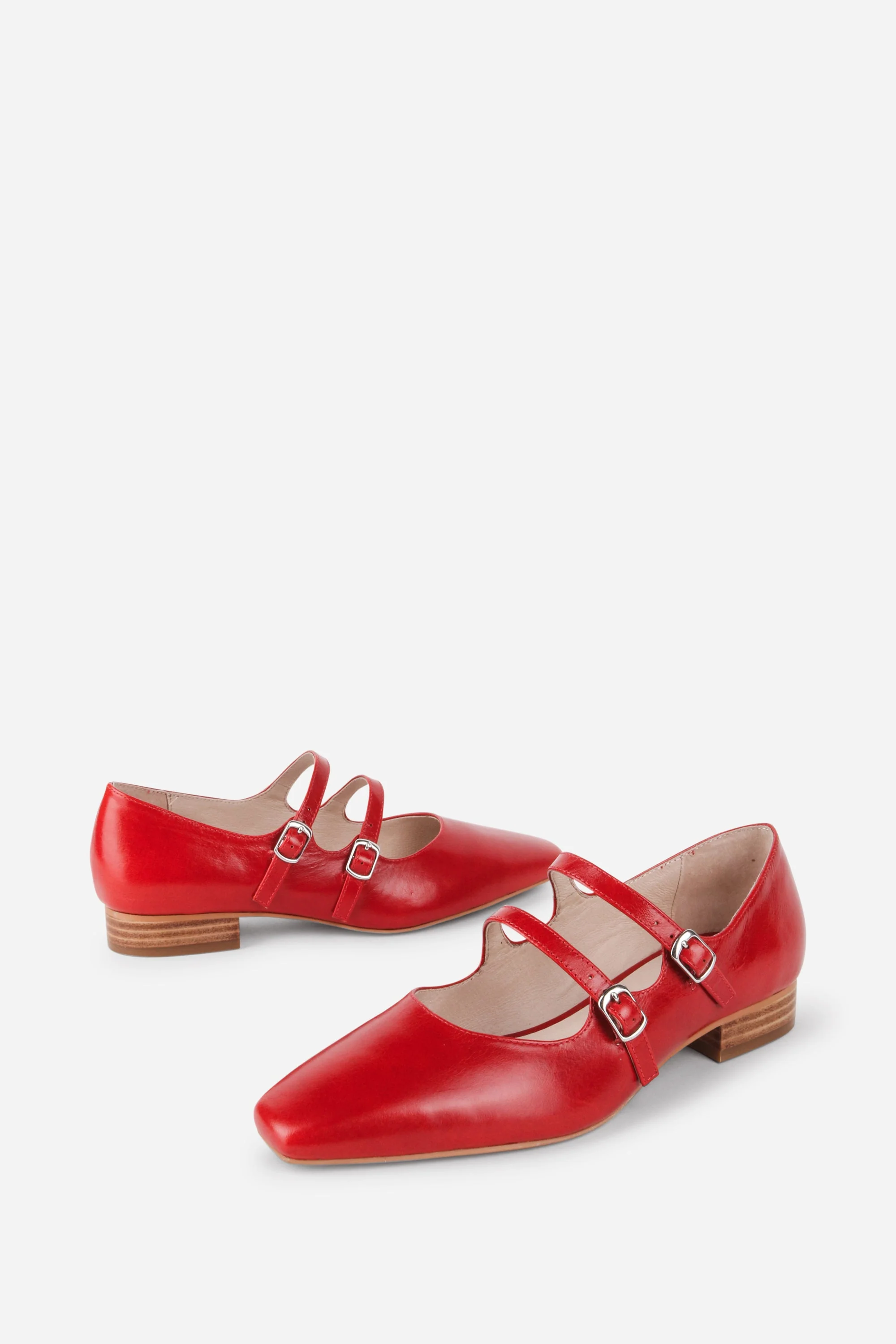 INTENTIONALLY __________. Calculated Leather Mary Jane Flat - Cherry - Image 3