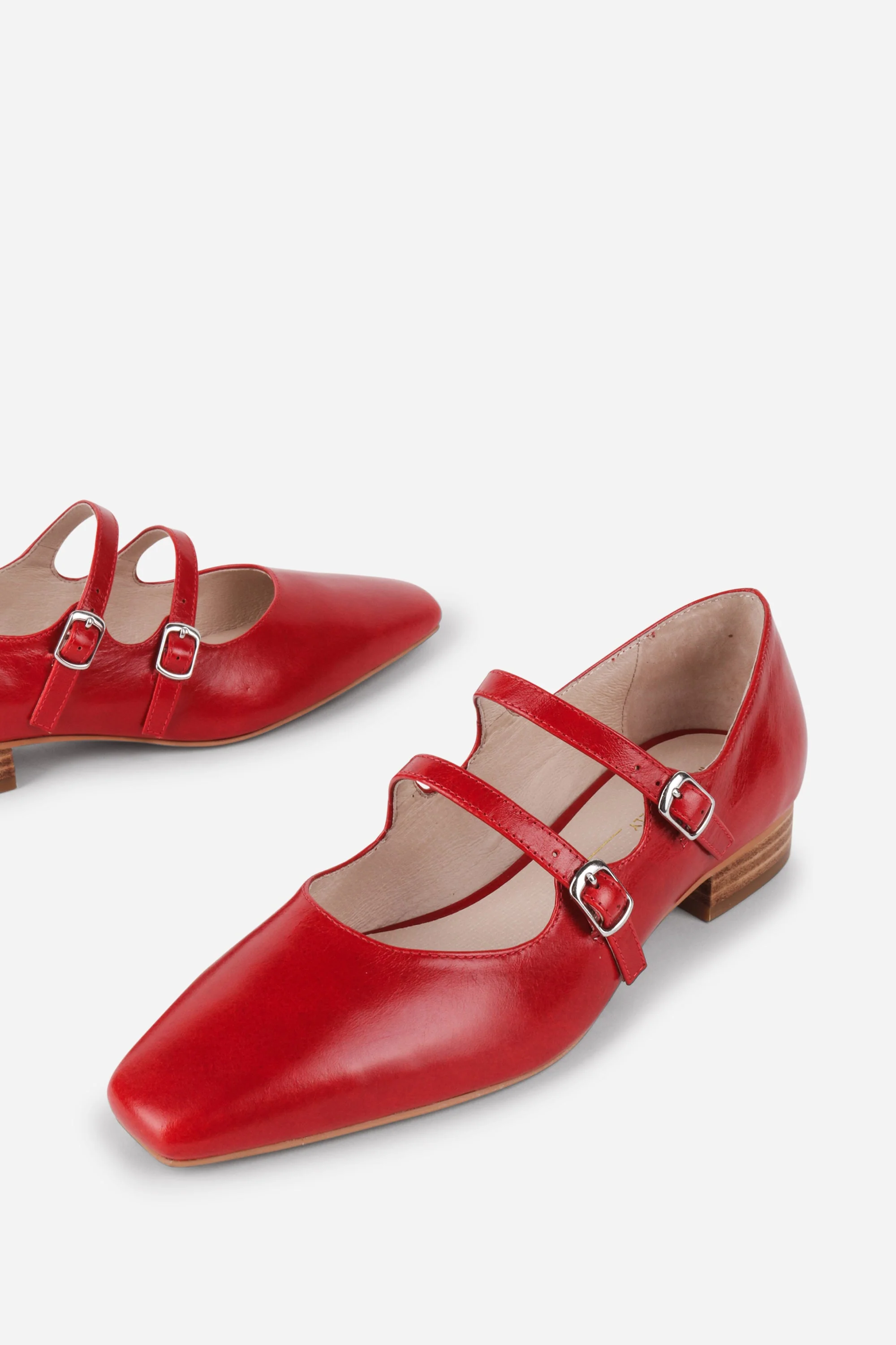 INTENTIONALLY __________. Calculated Leather Mary Jane Flat - Cherry - Image 4