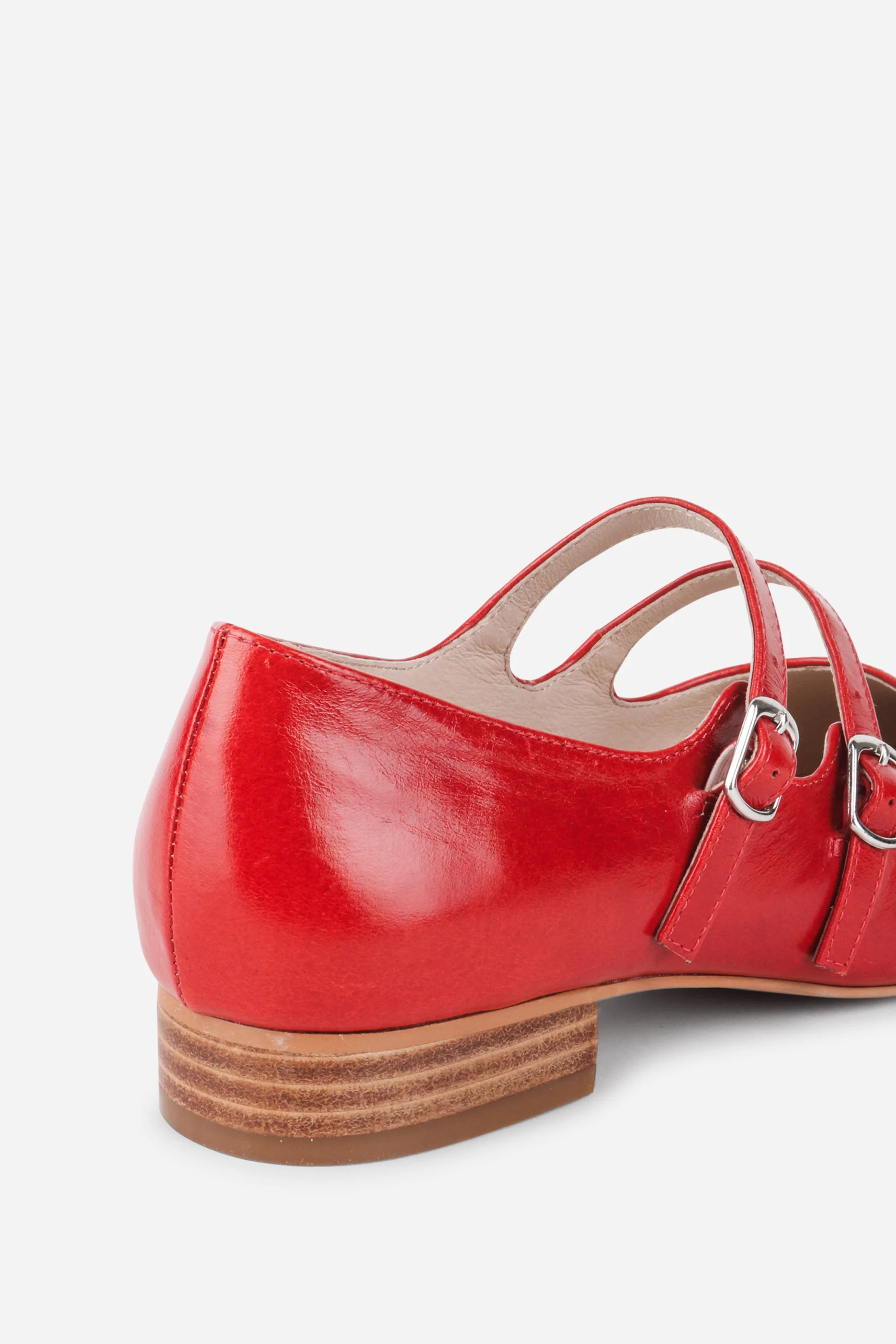 INTENTIONALLY __________. Calculated Leather Mary Jane Flat - Cherry - Image 5