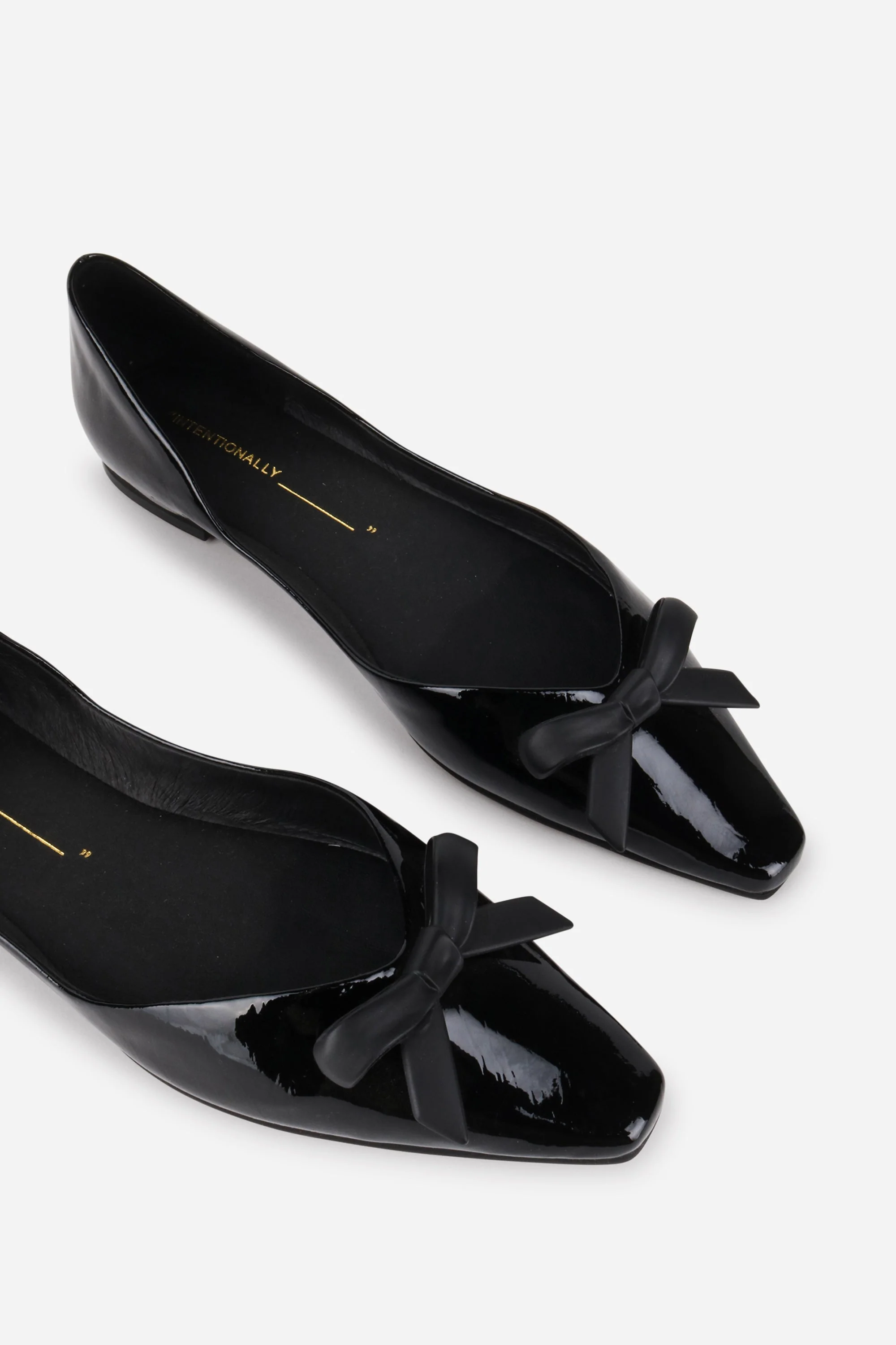 "INTENTIONALLY __________." Cecilia Patent Ballet Flat - Black - Image 4