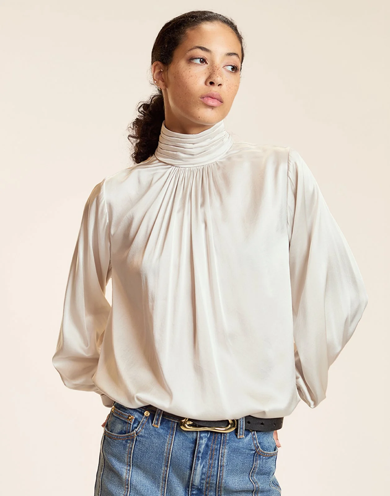 Cynthia Rowley Monroe Silk Blouse - White - Image 2