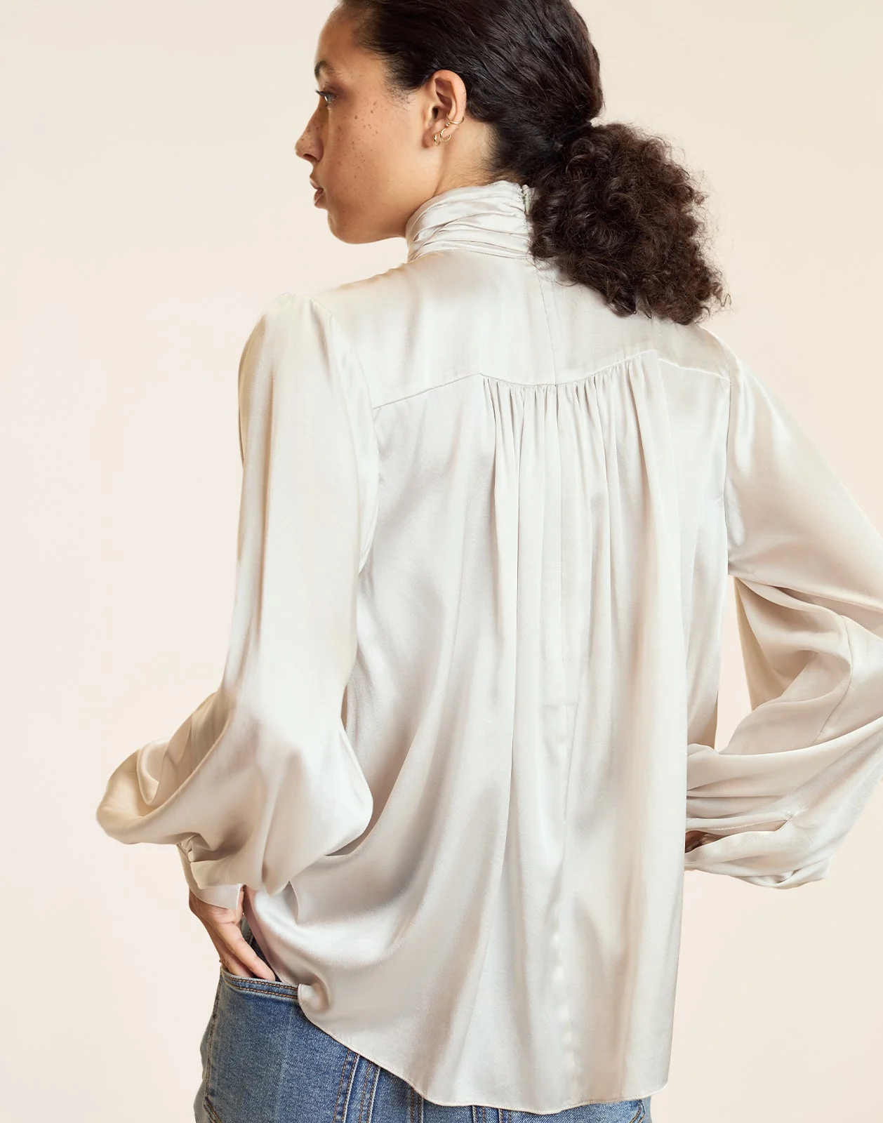 Cynthia Rowley Monroe Silk Blouse - White - Image 4