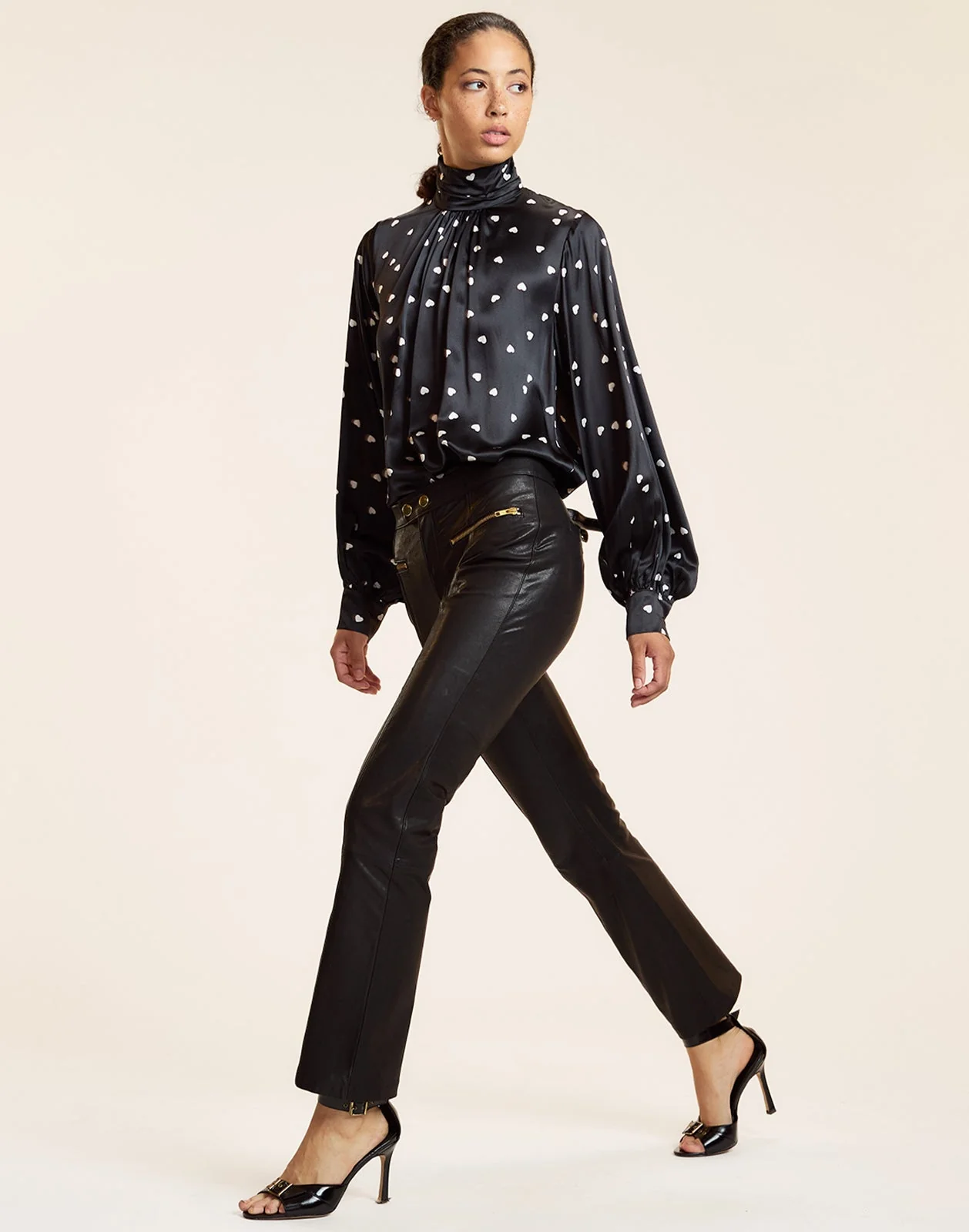 Cynthia Rowley Monroe Silk Blouse - Black - Image 2