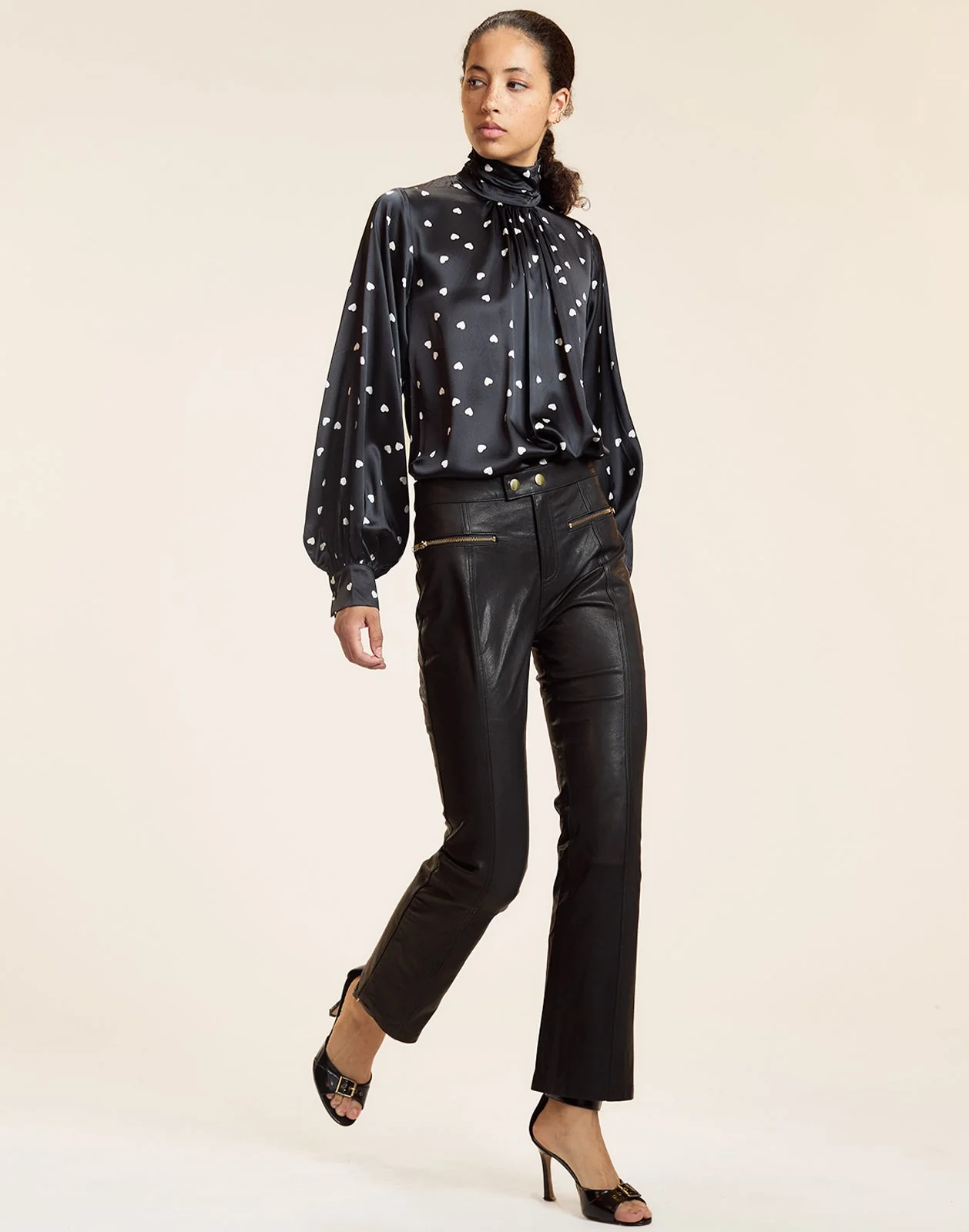 Cynthia Rowley Monroe Silk Blouse - Black - Image 4