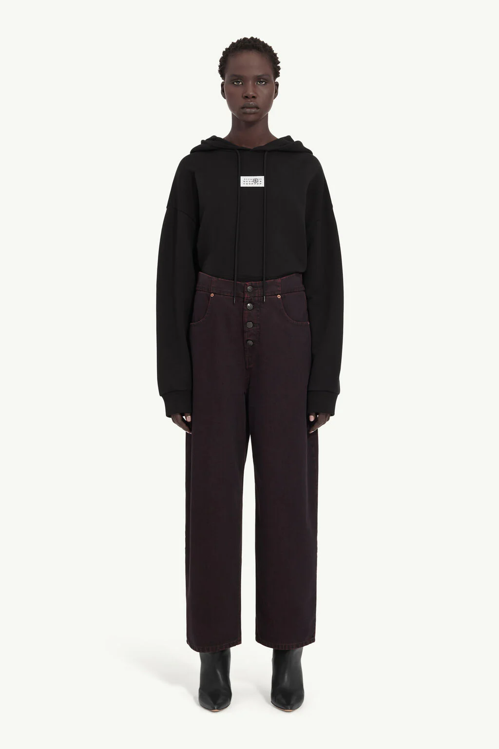 MM6 Maison Margiela Barrel-Leg Jeans - Bordeaux - Image 2