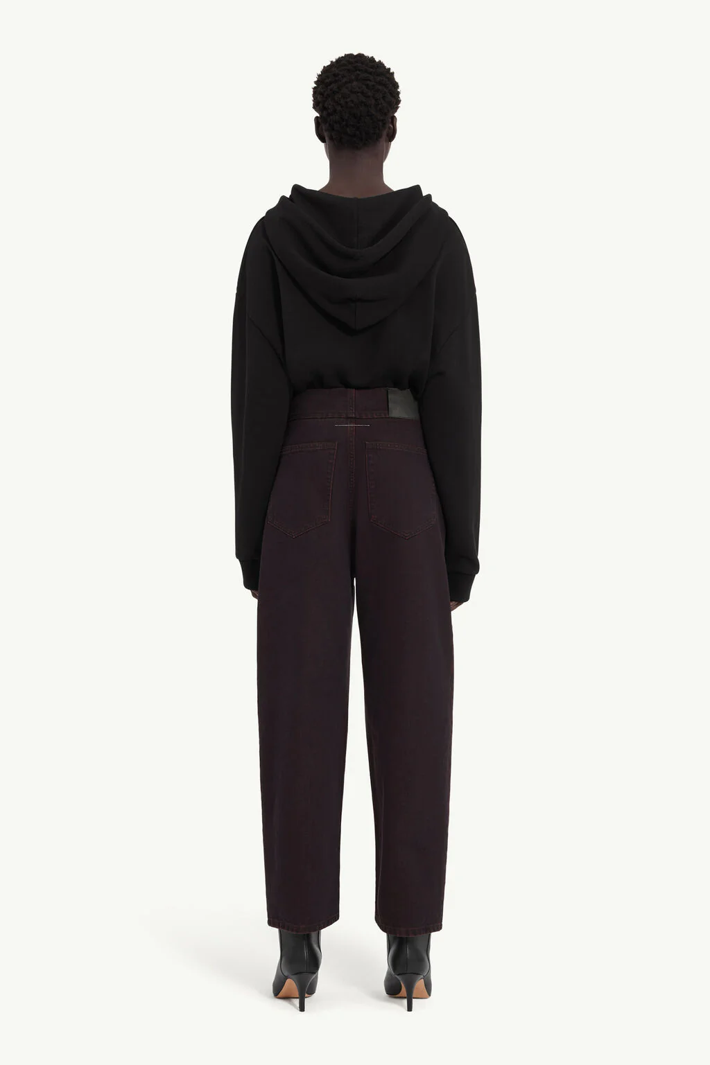 MM6 Maison Margiela Barrel-Leg Jeans - Bordeaux - Image 3