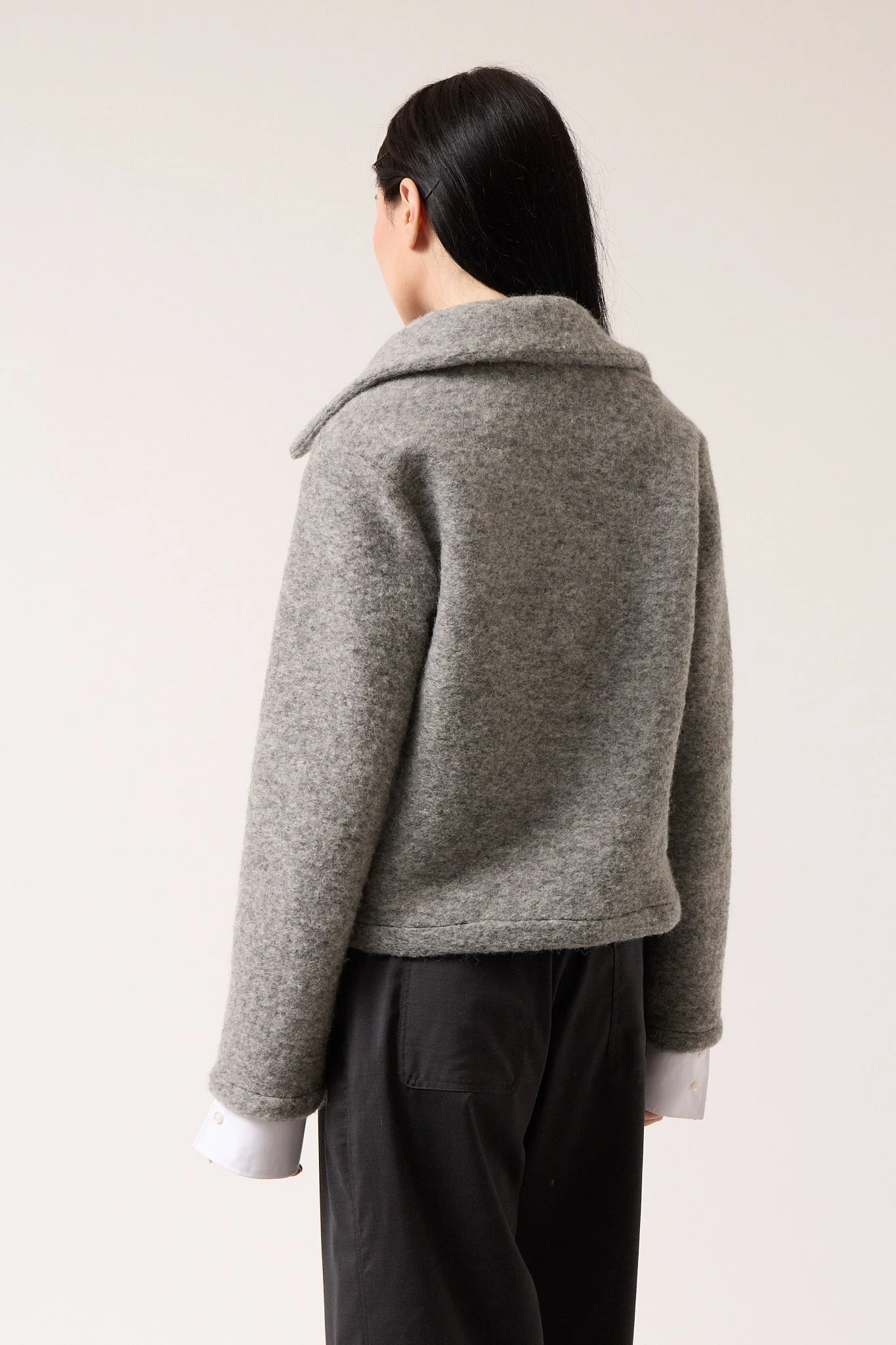 Colmillo de Morsa Wool Cropped Jacket - Gray - Image 3