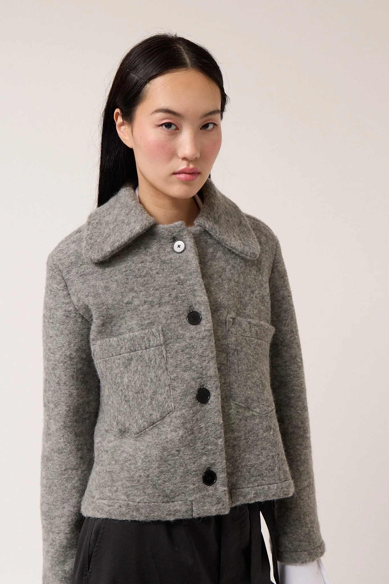 Colmillo de Morsa Wool Cropped Jacket - Gray - Image 4