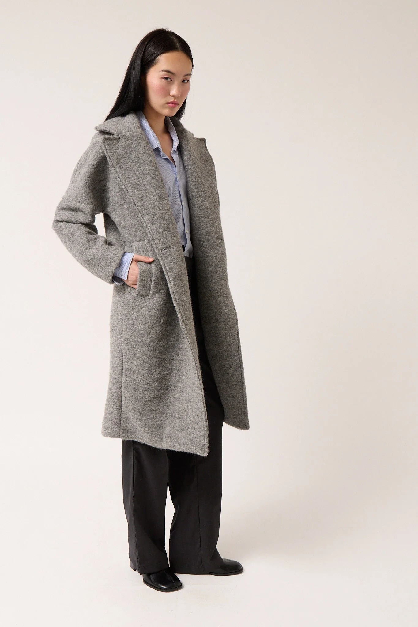 Colmillo de Morsa Wool Oversized Coat - Gray - Image 2