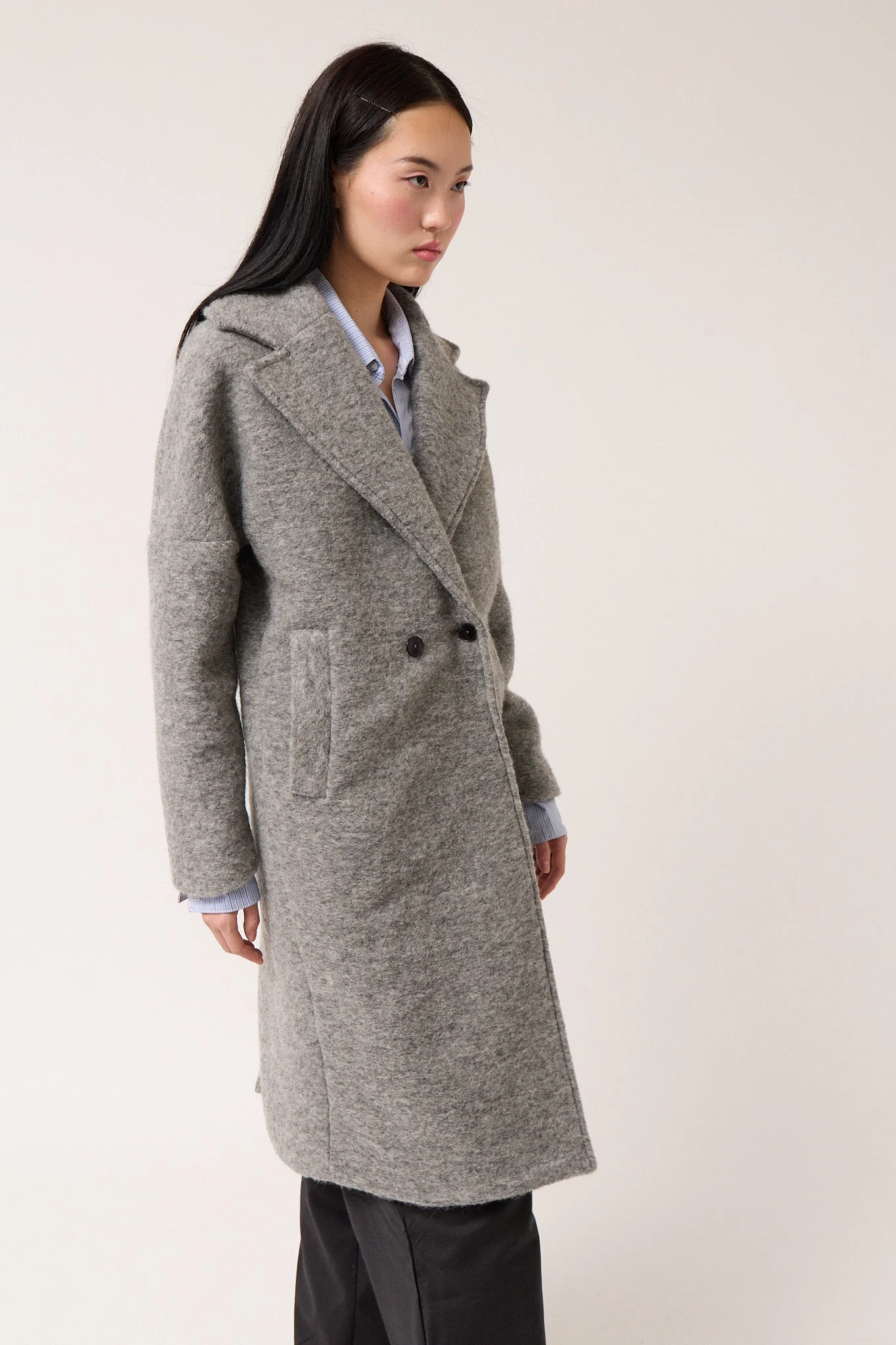 Colmillo de Morsa Wool Oversized Coat - Gray - Image 5