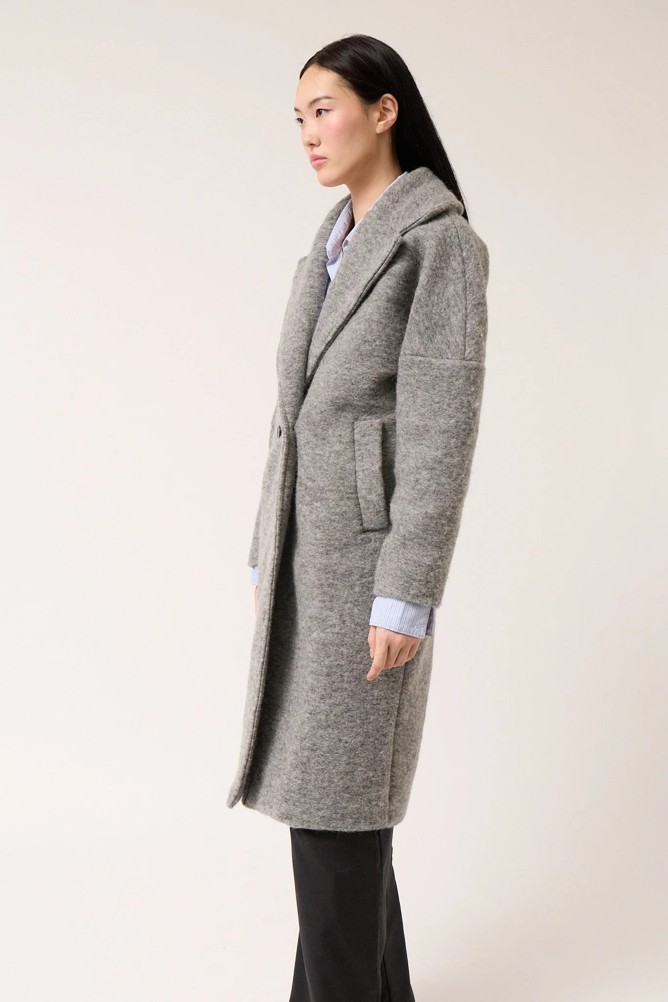 Colmillo de Morsa Wool Oversized Coat - Gray - Image 7