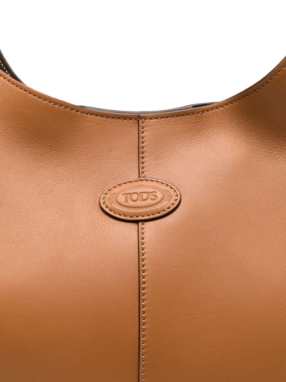 Tod's Di Bag Hobo Logo Detailed Medium Shoulder Bag - Leather Brown - Image 4
