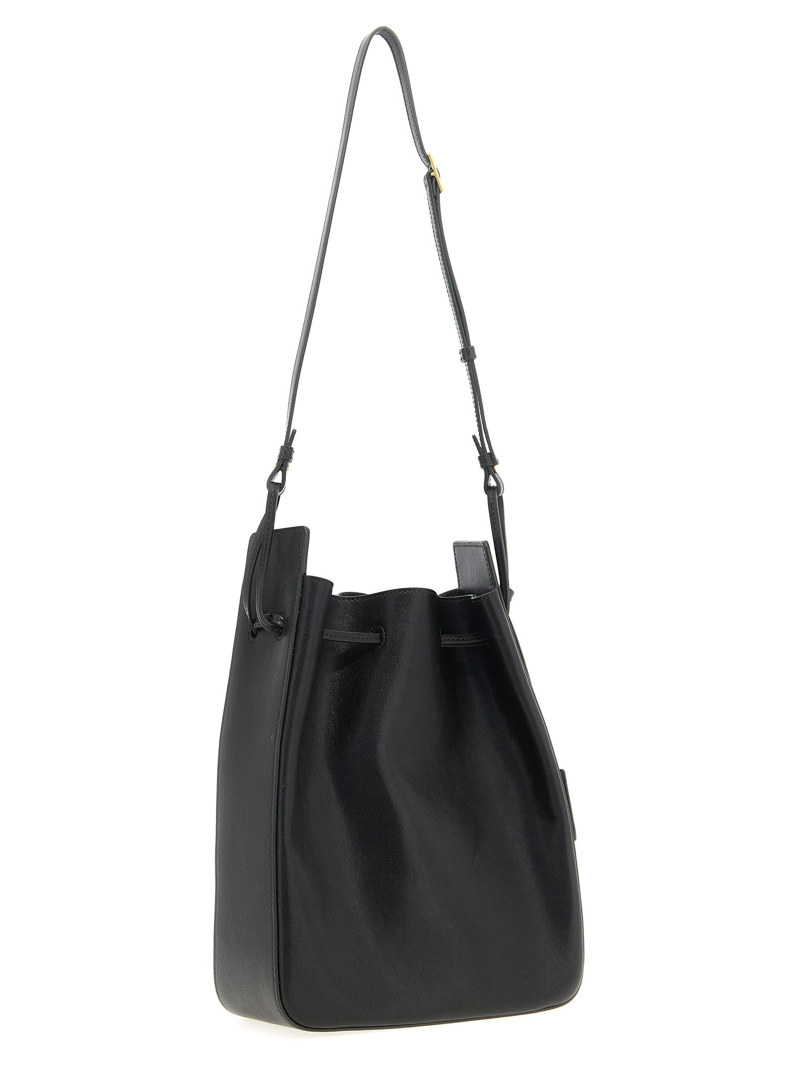 Saint Laurent Large Leather Bucket Bag - Green - Image 2