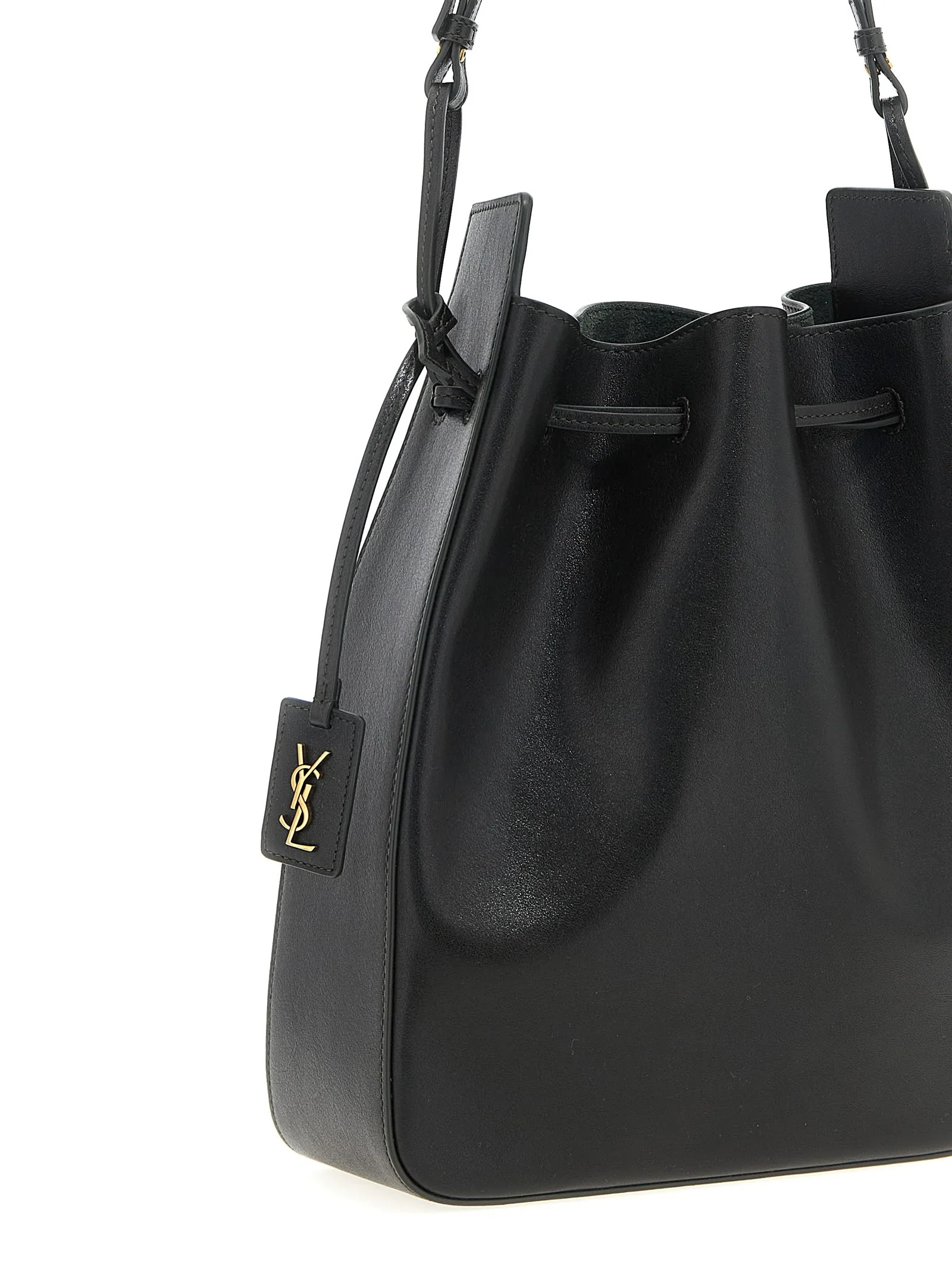 Saint Laurent Large Leather Bucket Bag - Green - Image 3