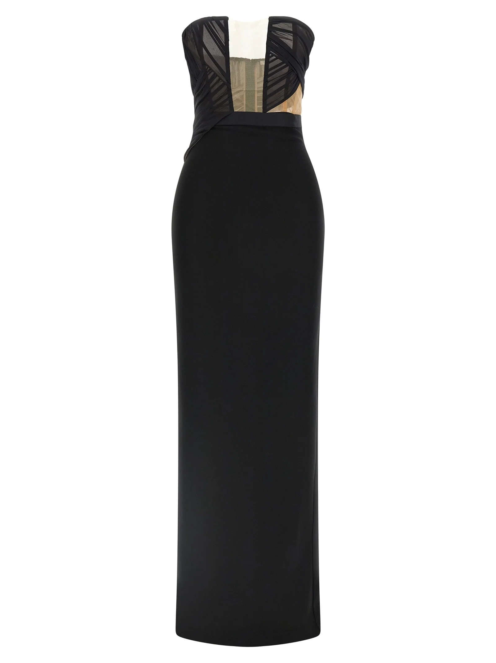 Nensi Dojaka Corsetted Draped Maxi Dress - Black