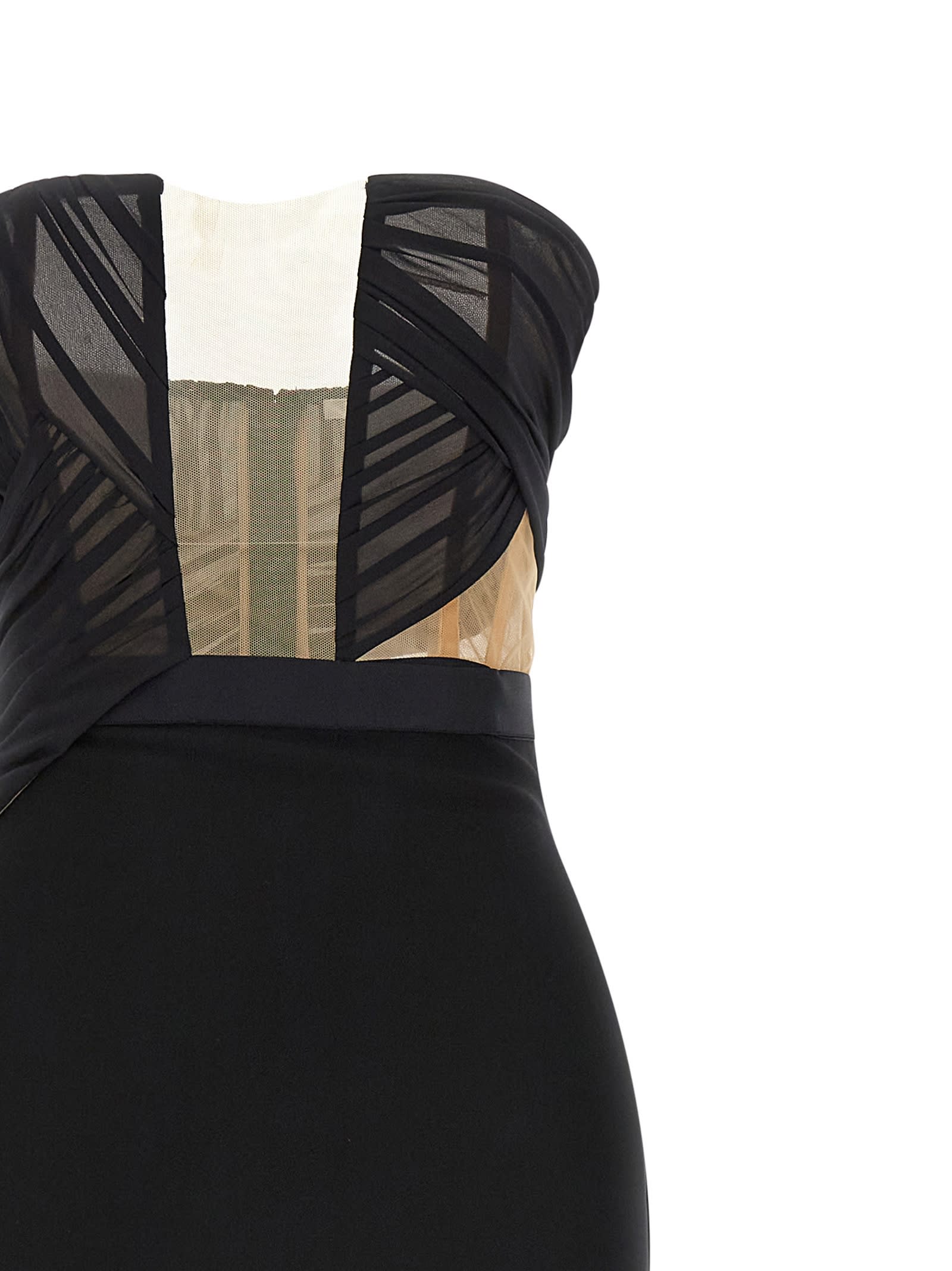 Nensi Dojaka Corsetted Draped Maxi Dress - Black - Image 3