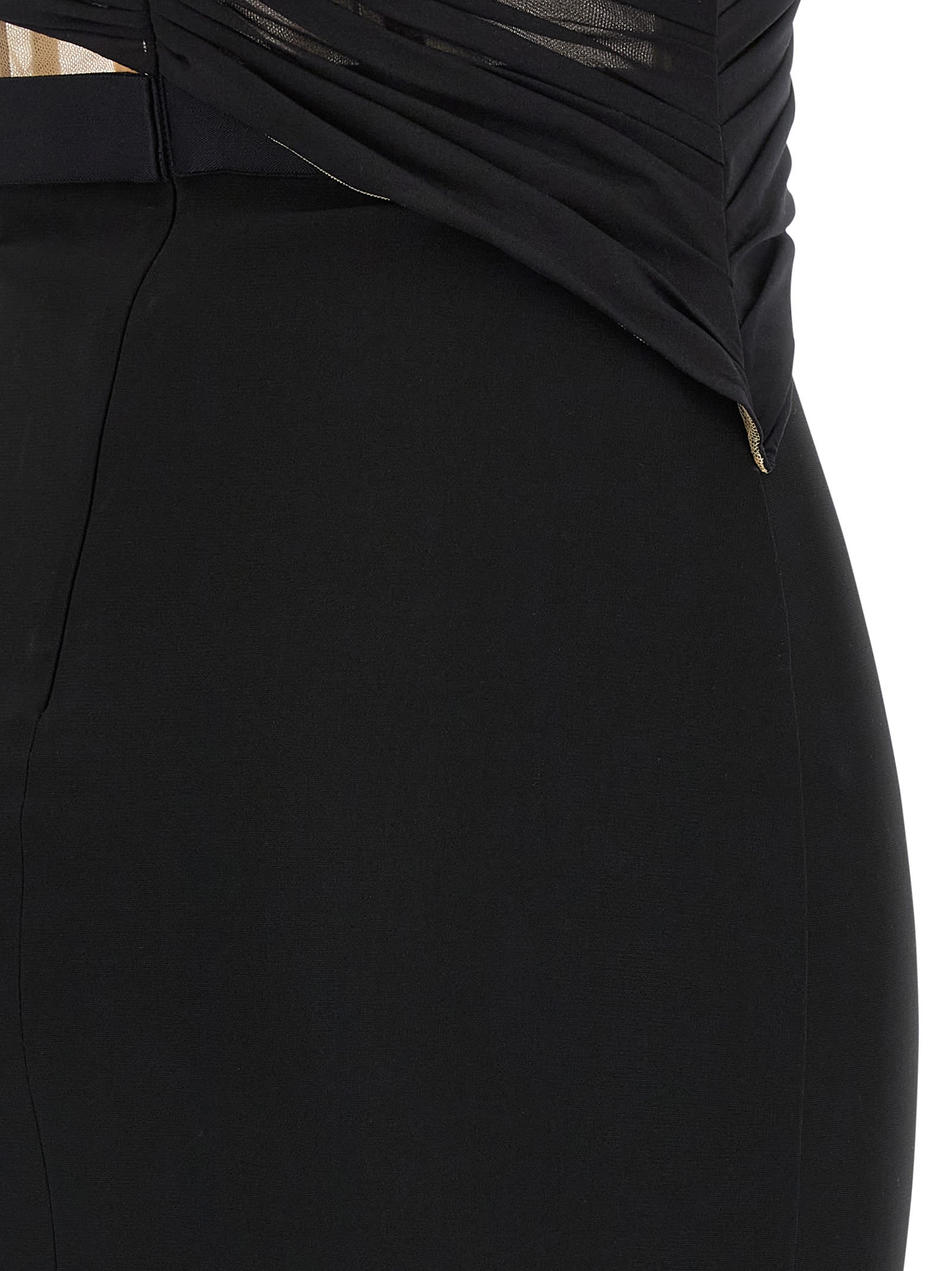 Nensi Dojaka Corsetted Draped Maxi Dress - Black - Image 4