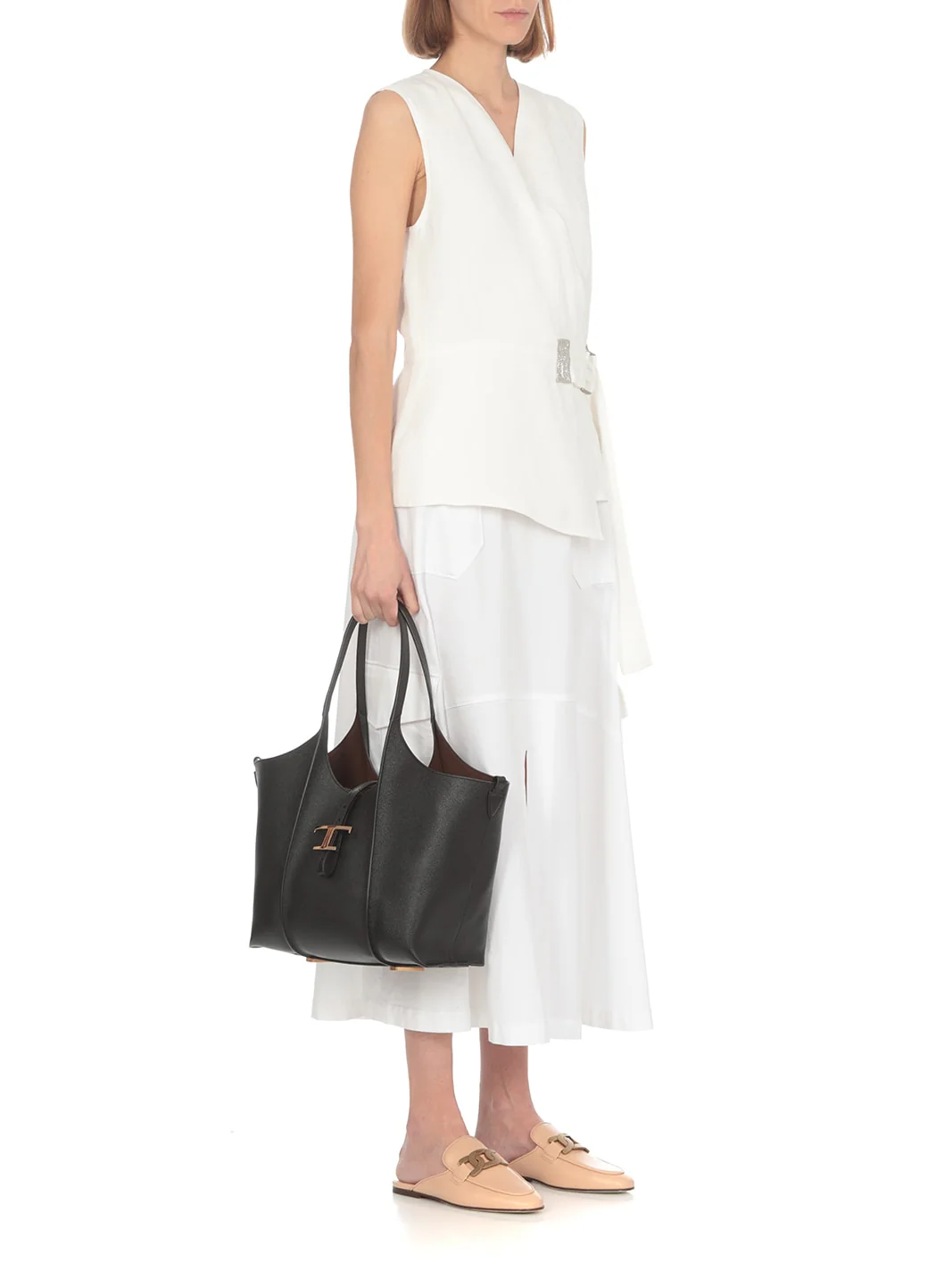Tod's T Timeless Shopping Bag Tote Bag - Black - Image 5