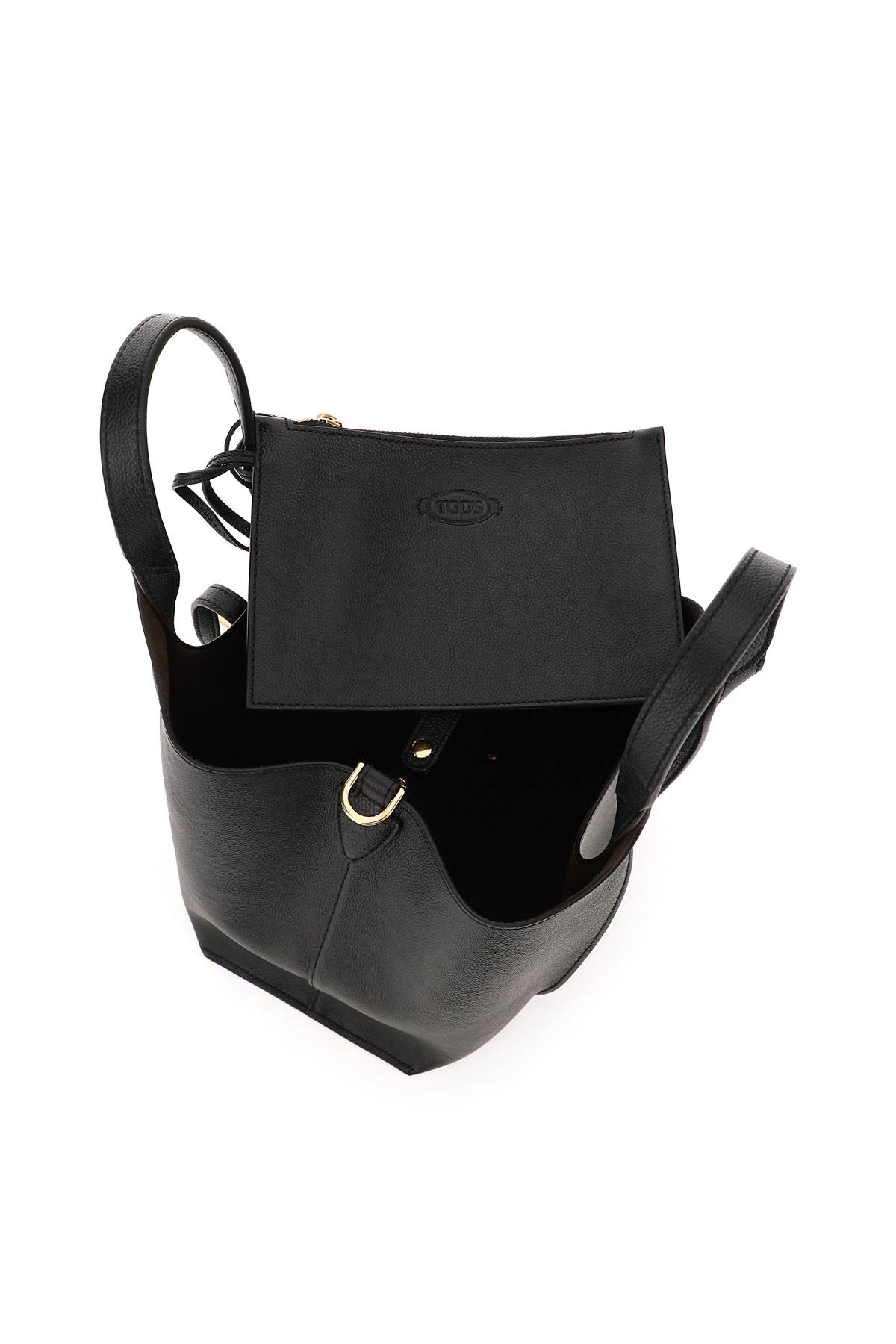 Tod's T Timeless Mini Leather Shopping Bag Tote - Black - Image 2