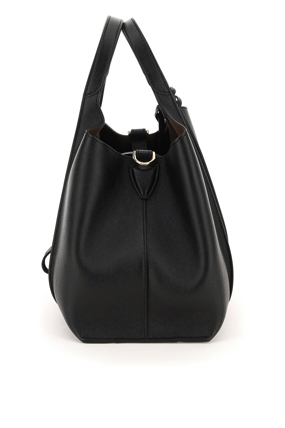 Tod's T Timeless Mini Leather Shopping Bag Tote - Black - Image 3