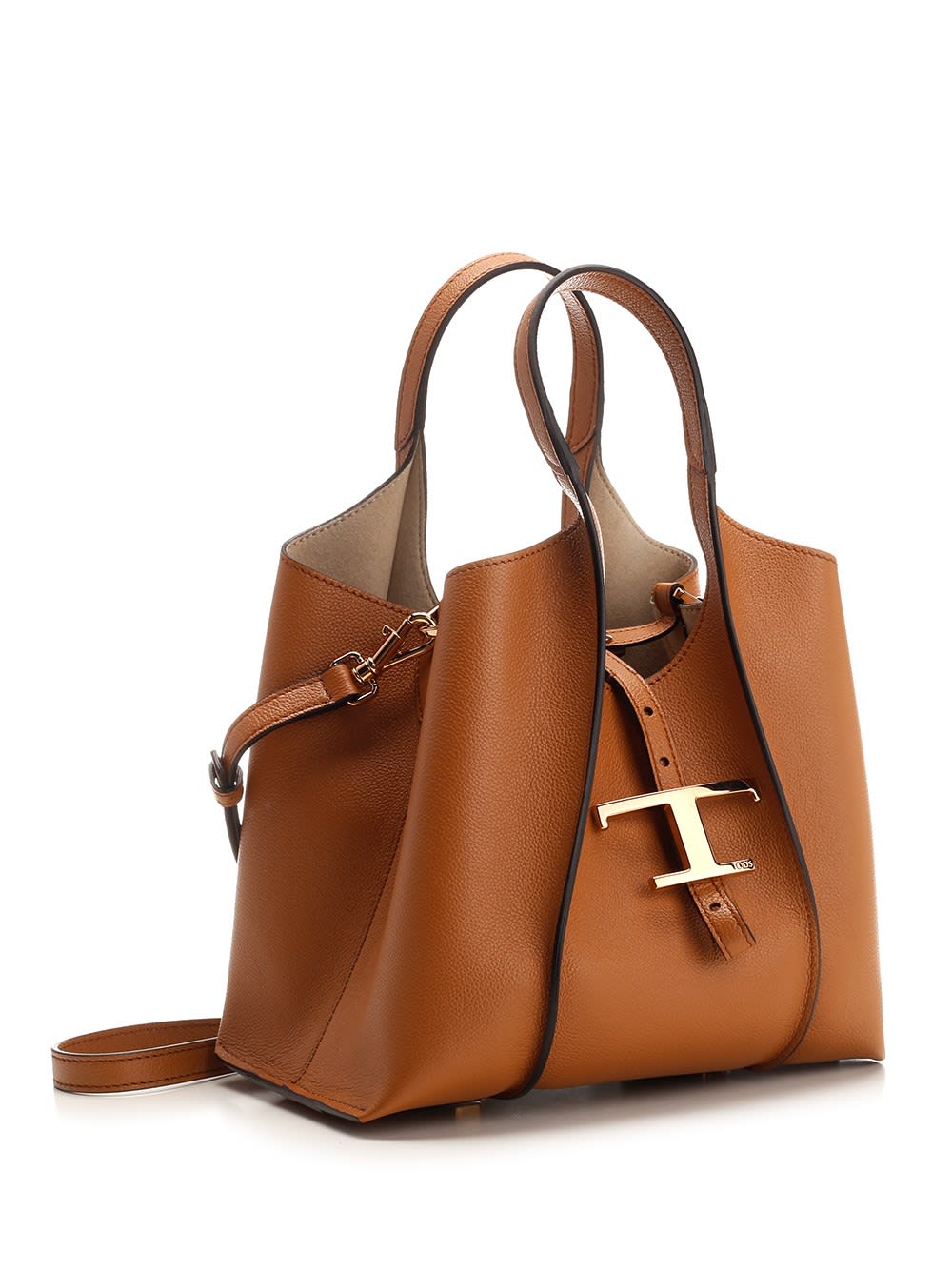 Tod's Timeless Logo Plaque Tote Bag - Beige - Image 2