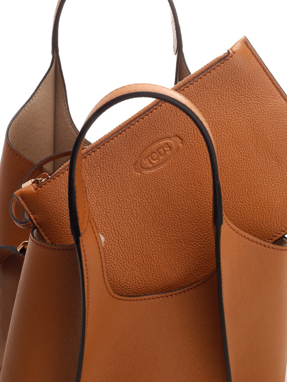 Tod's Timeless Logo Plaque Tote Bag - Beige - Image 4