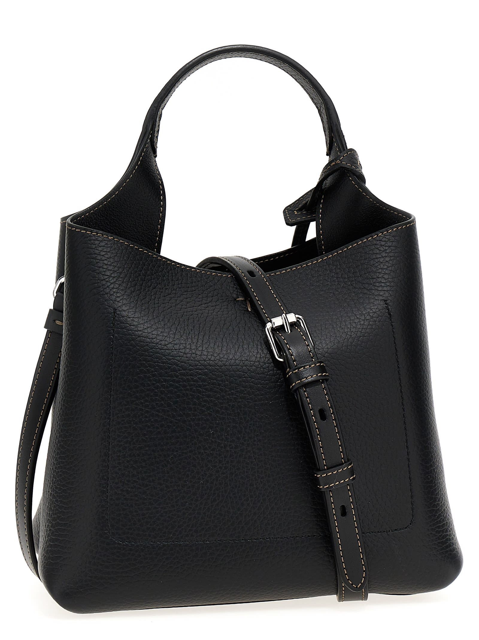 Tod's T Logo Plaque Tote Bag - Black - Image 2