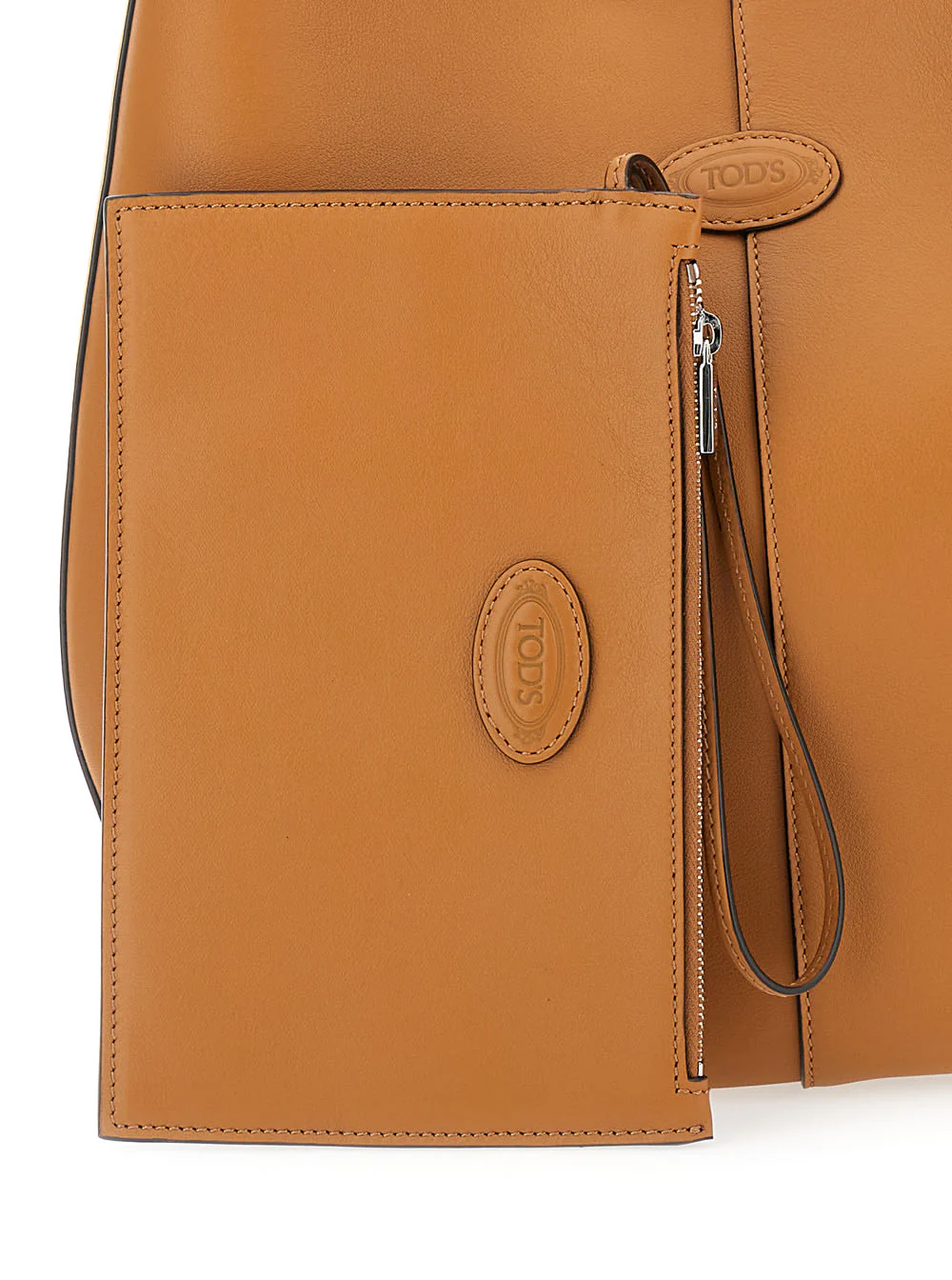 Tod's Hobo Bag With Contrasting Edges In Leather - Brown - Image 3