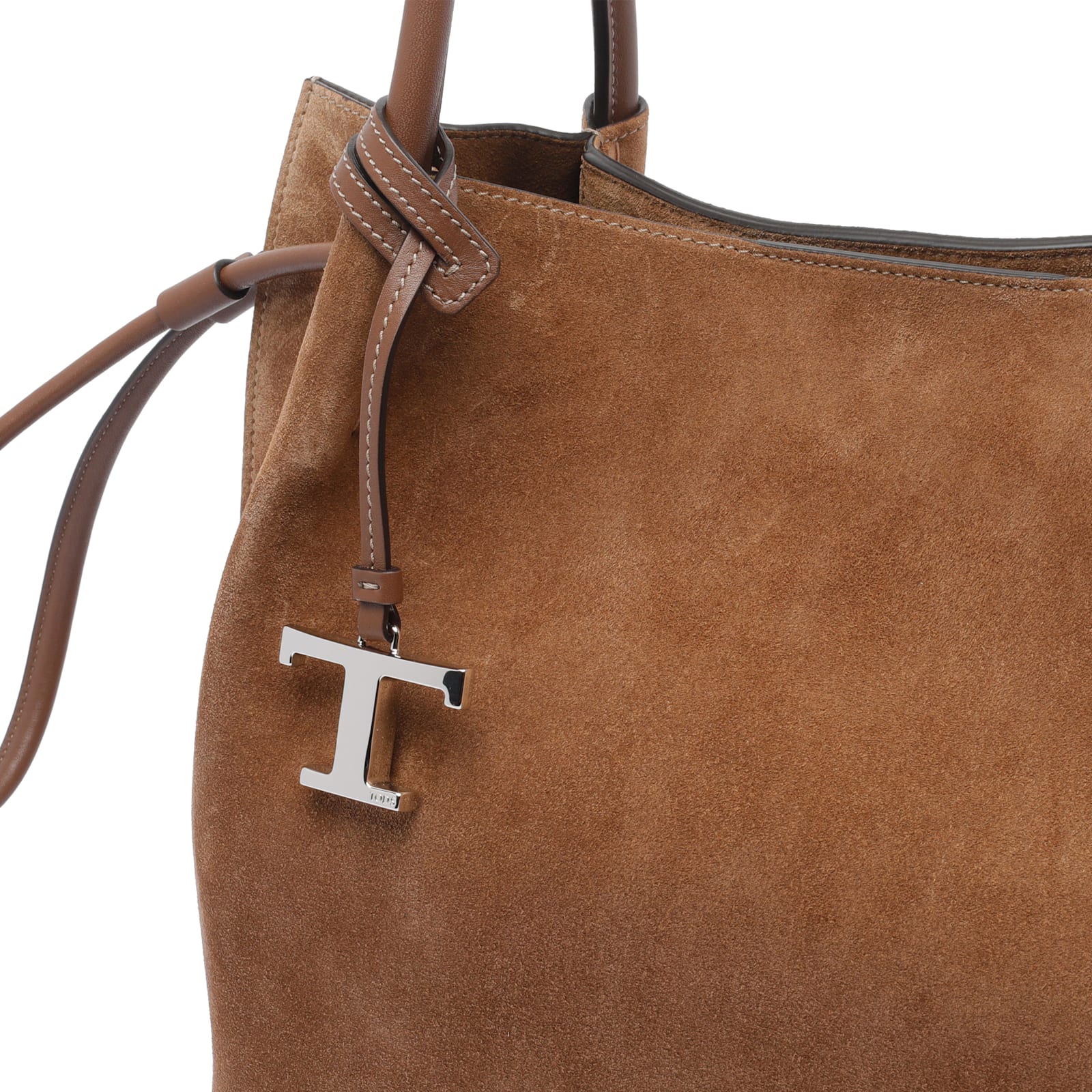 Tod's Medium Suede Bucket Bag - Brown - Image 4
