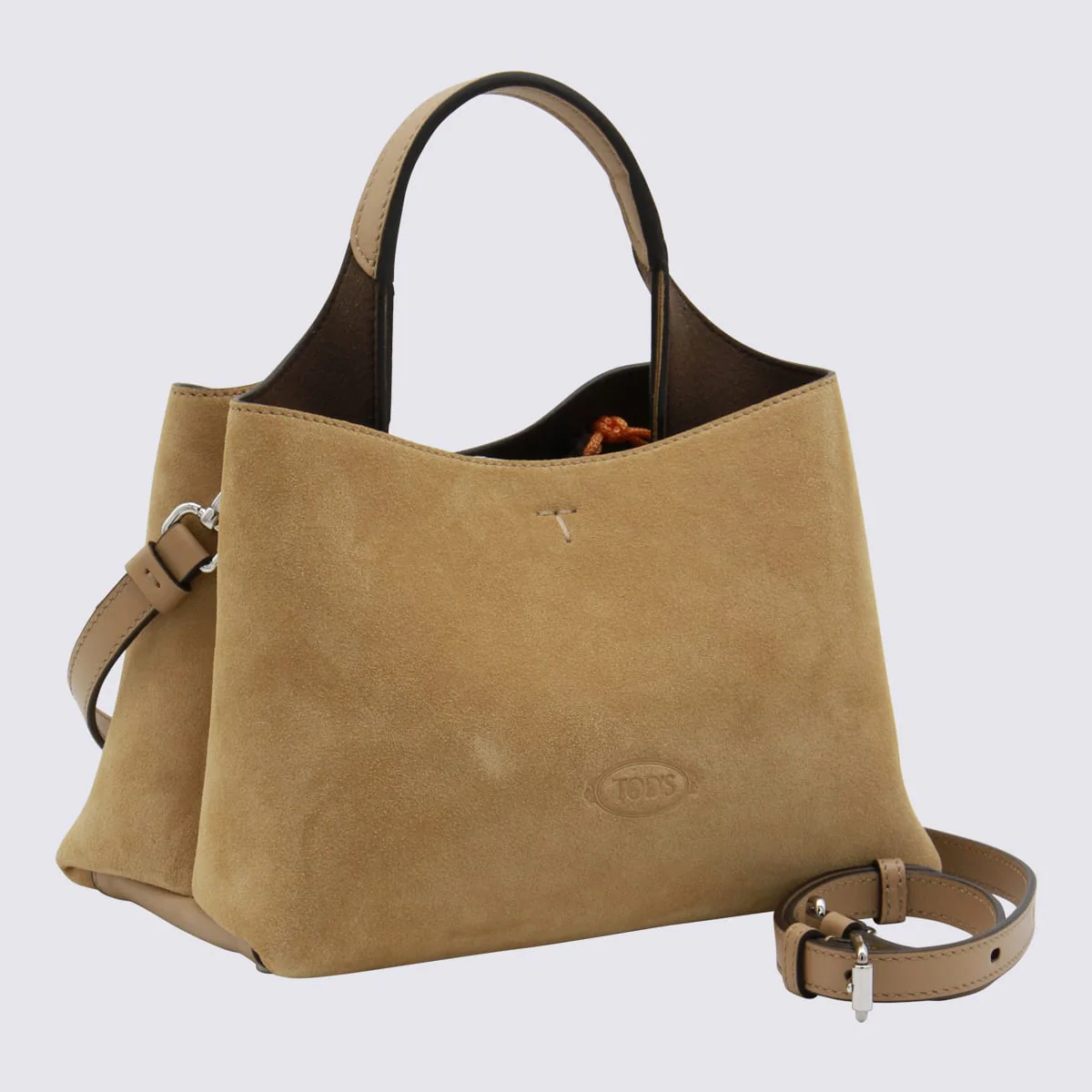 Tod's Beige Suede Top Handle Bag - Image 2