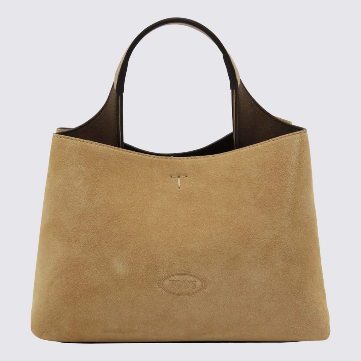 Tod's Beige Suede Top Handle Bag - Image 3