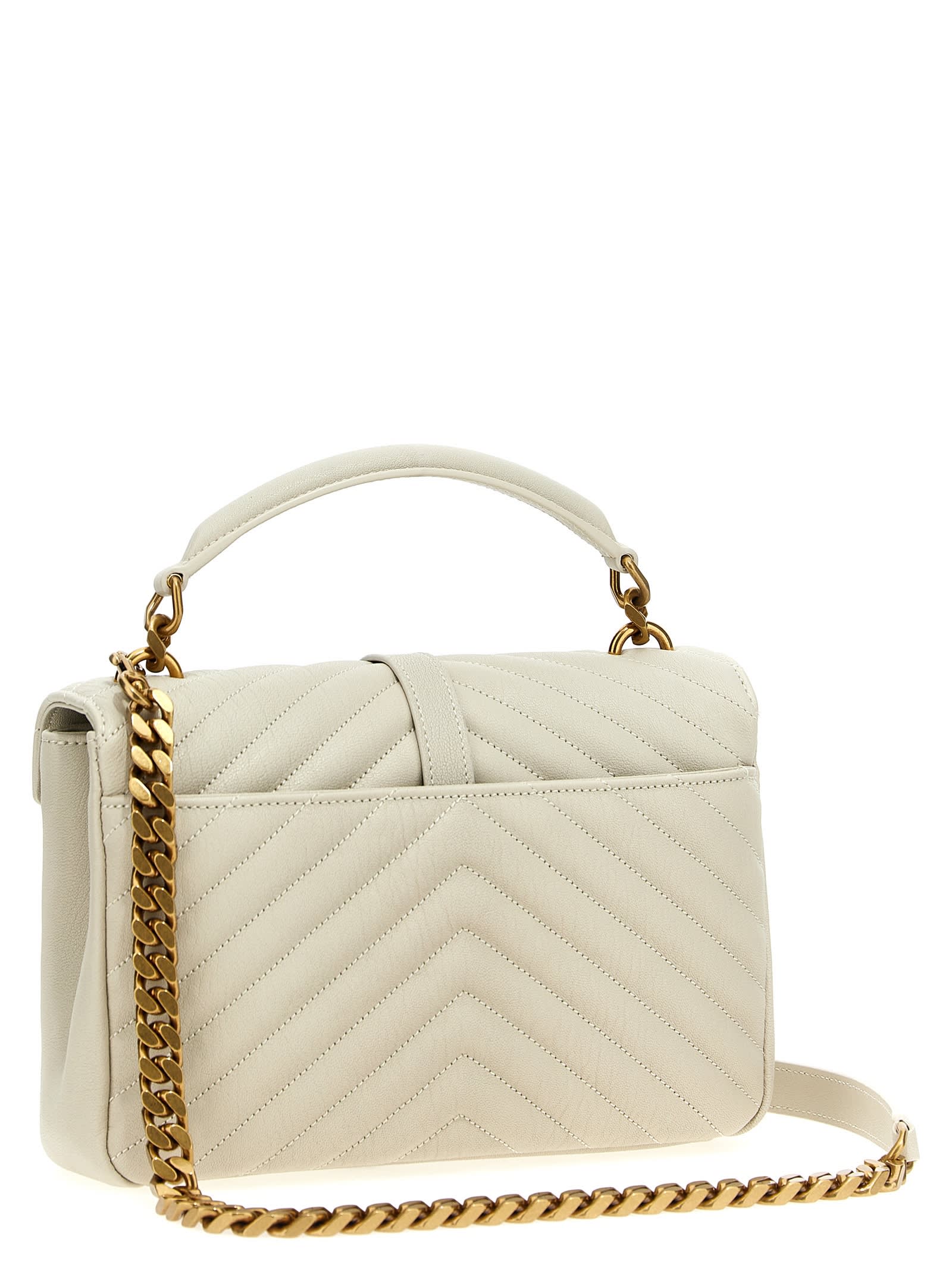 Saint Laurent College Crossbody Shoulder Bag - White - Image 2