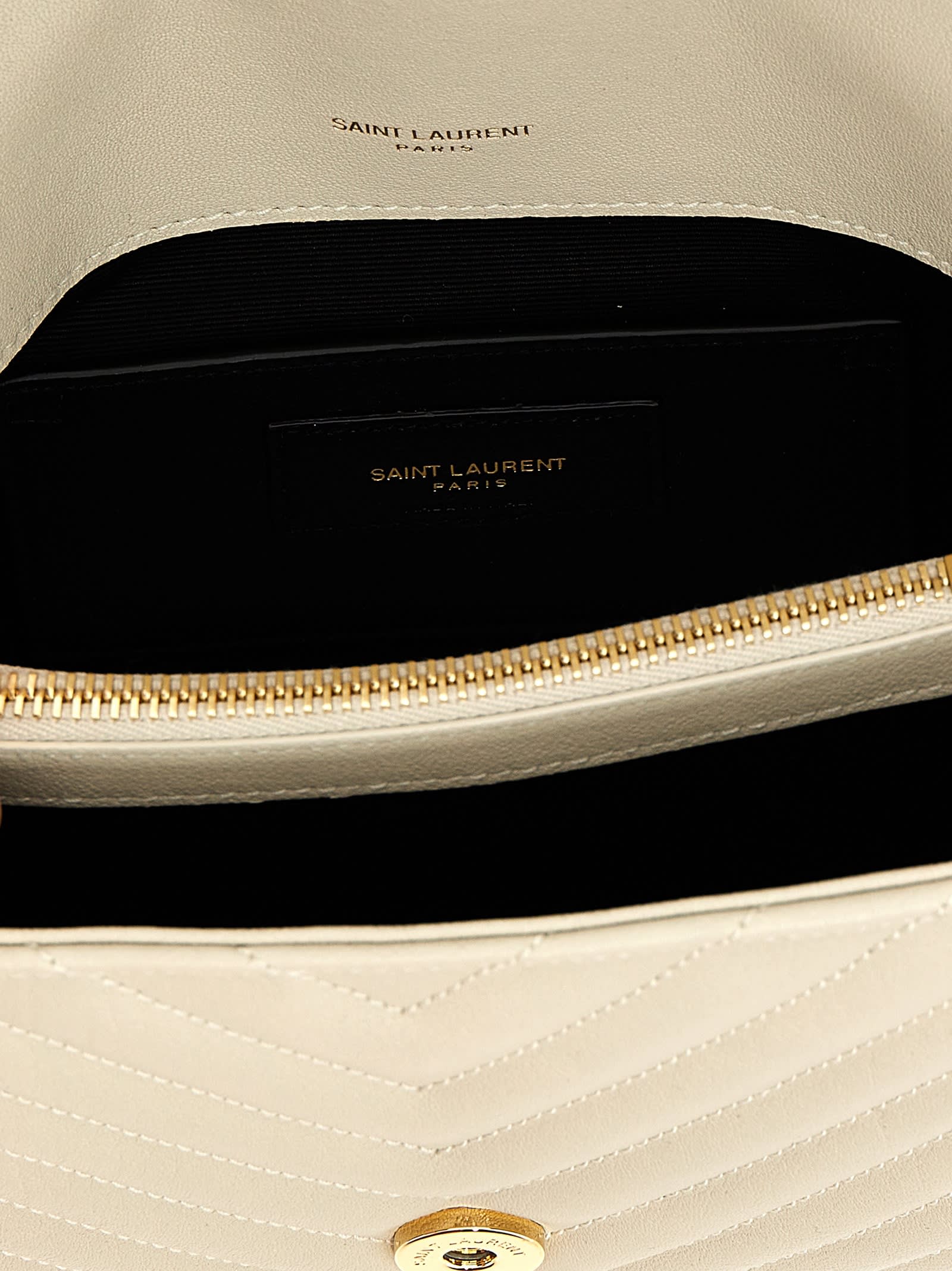 Saint Laurent College Crossbody Shoulder Bag - White - Image 4