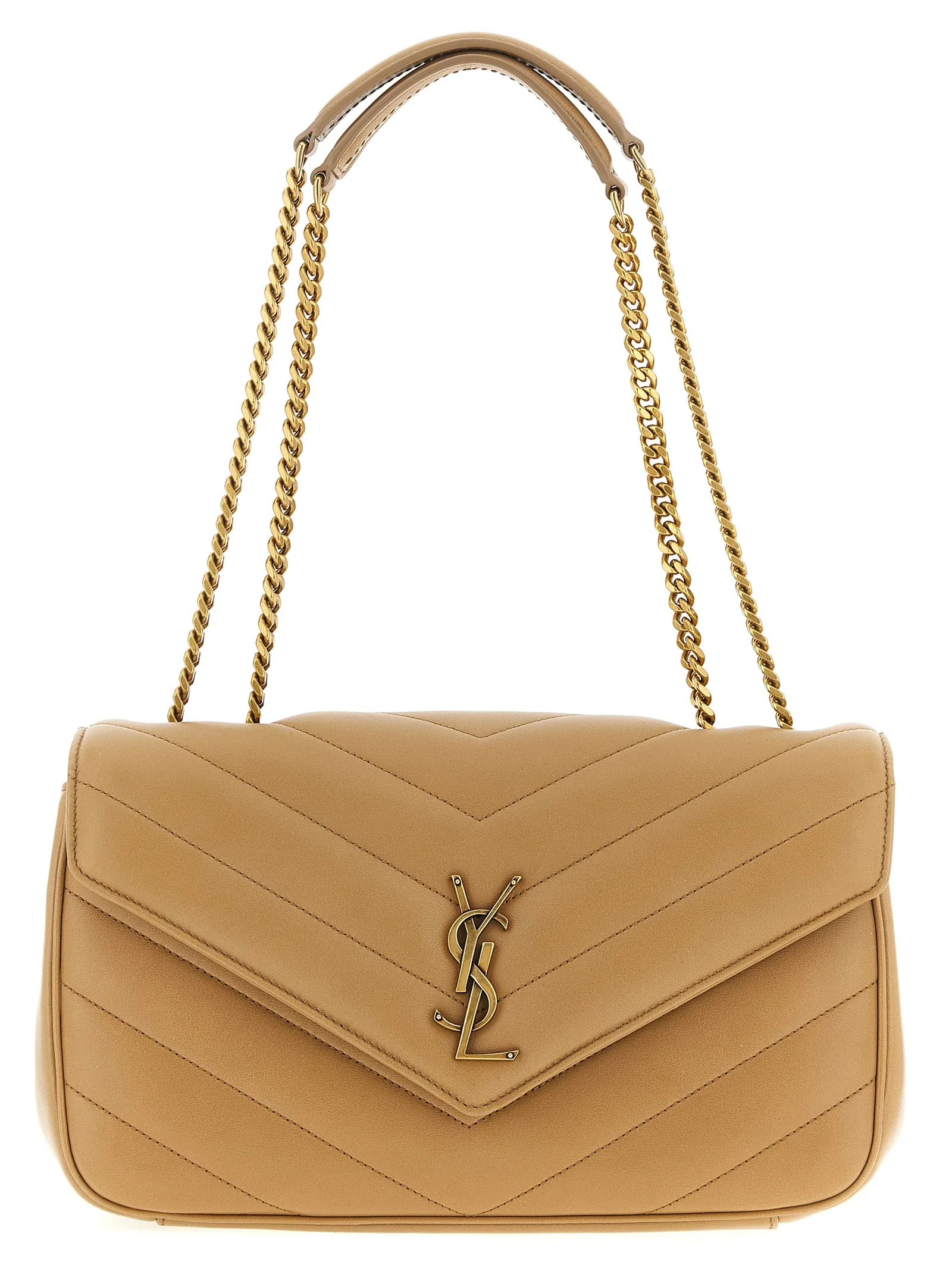 Saint Laurent Lou Lou Medium Shoulder Bag - Beige