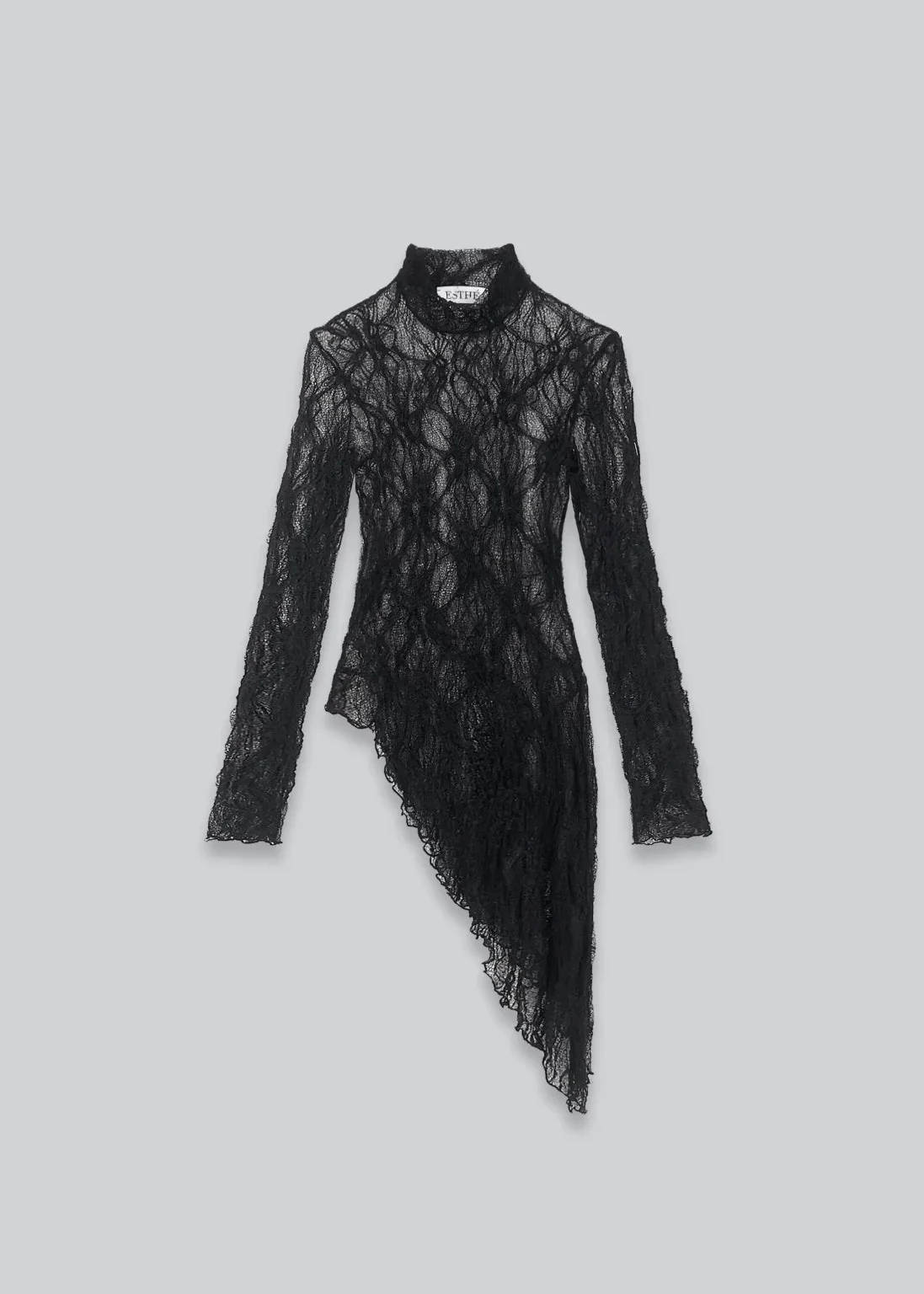 Esthé Lace Asymmetric High Neck Dress - Image 7