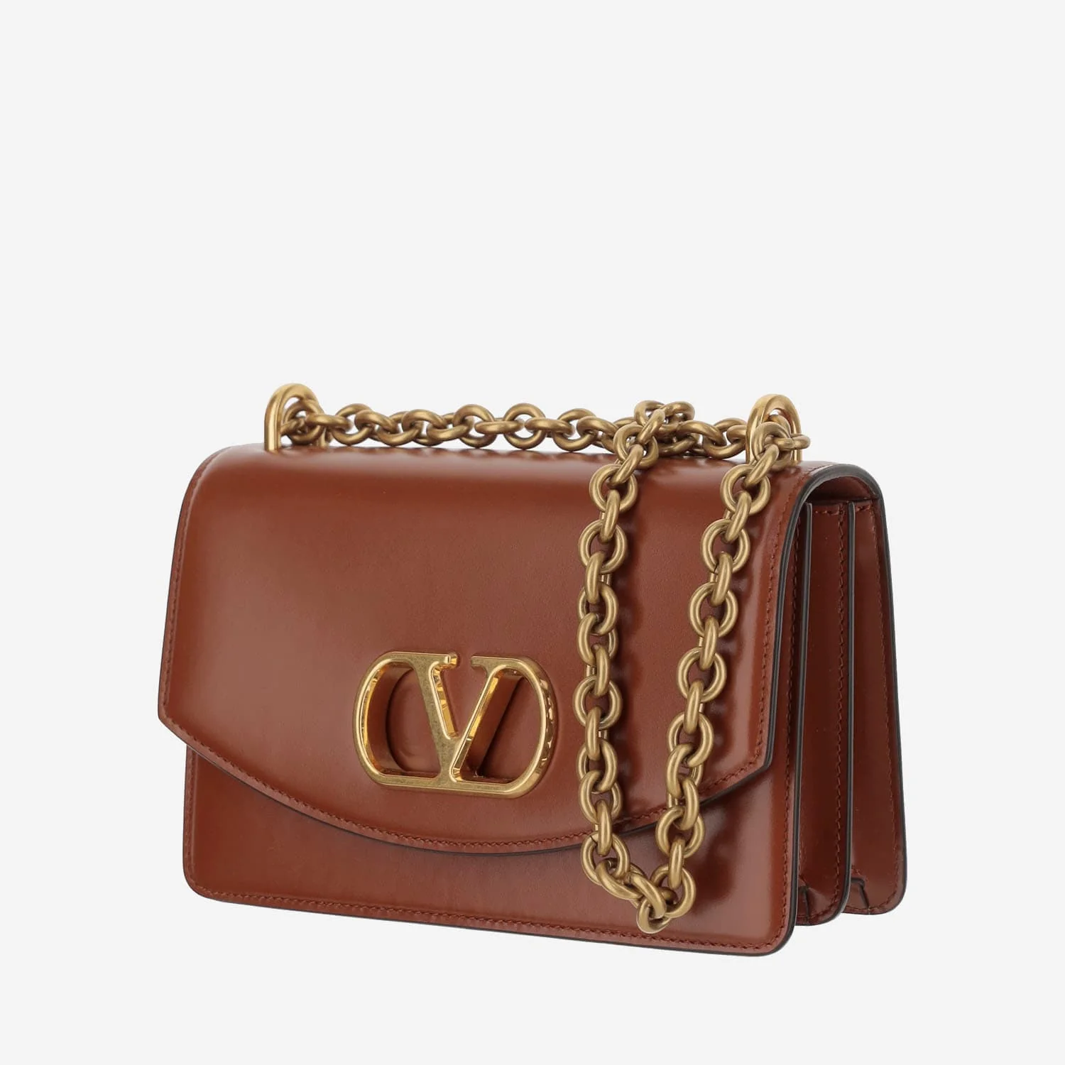 Valentino Garavani Vain Leather Small Shoulder Bag - Brown - Image 2