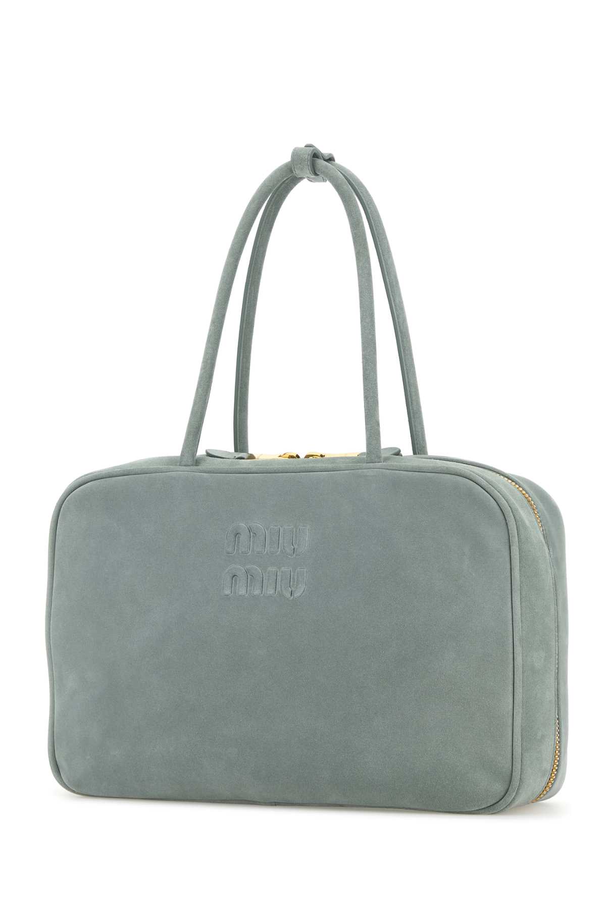 MIU MIU Powder Blue Suede Handbag - Linfa - Image 2