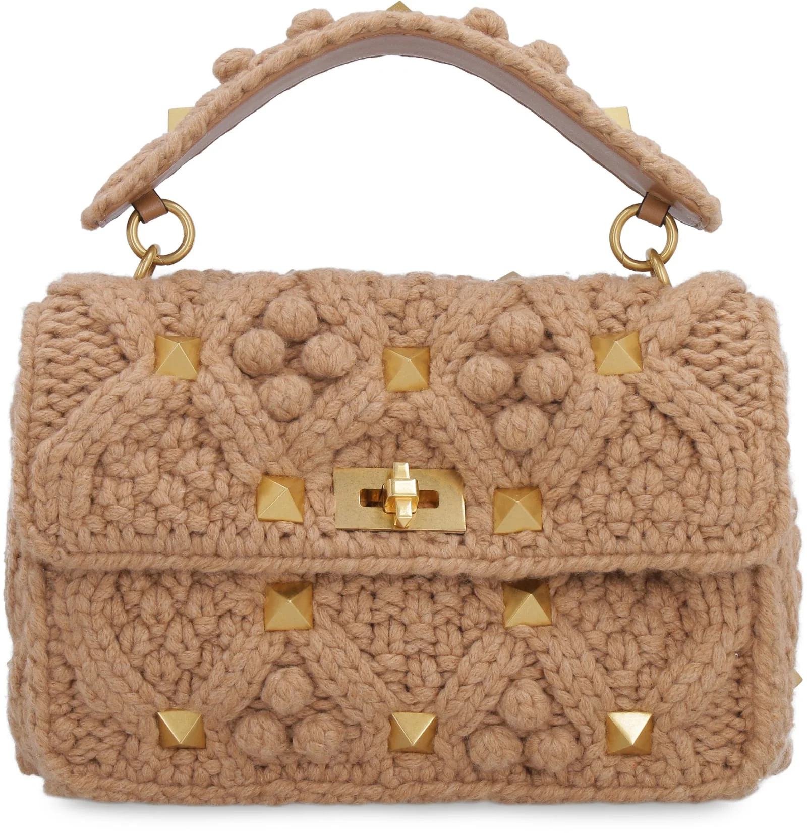 Valentino Garavani Roman Stud Shoulder Bag - Brown - Image 2