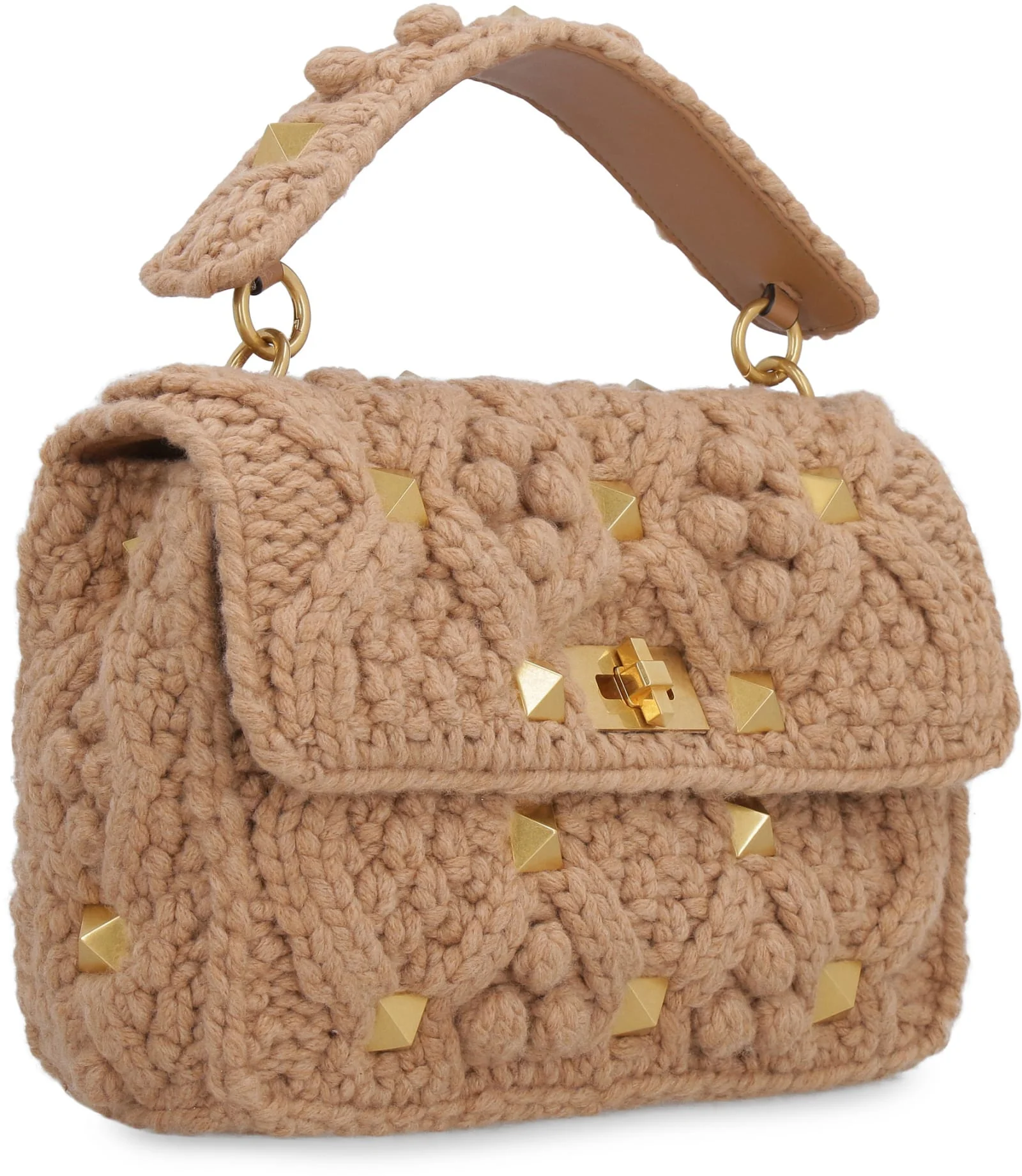 Valentino Garavani Roman Stud Shoulder Bag - Brown - Image 3