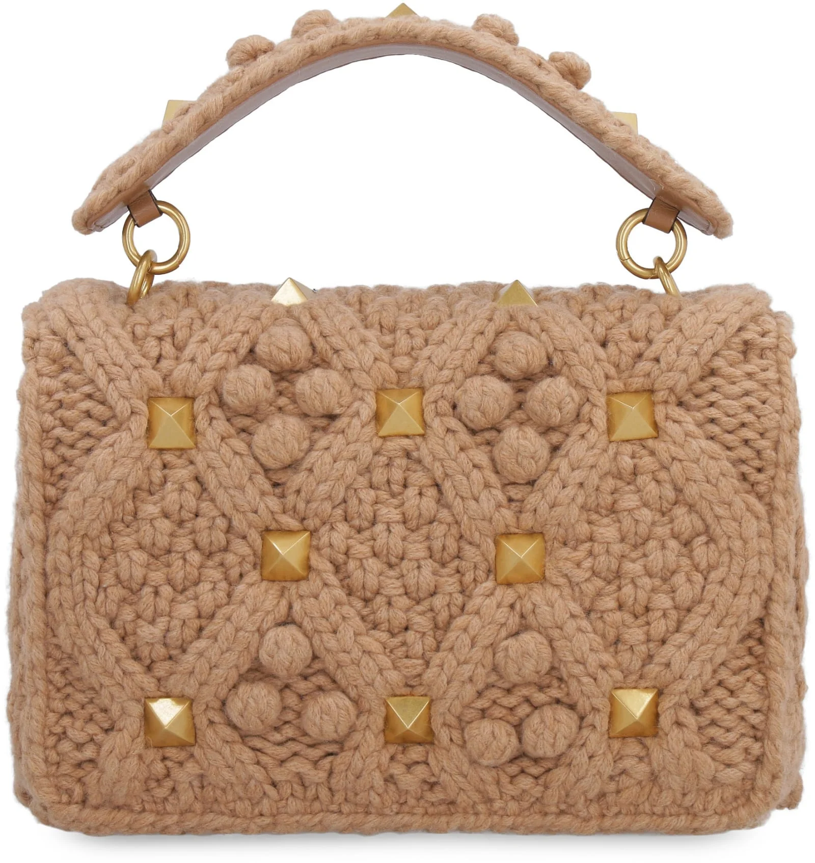 Valentino Garavani Roman Stud Shoulder Bag - Brown - Image 4
