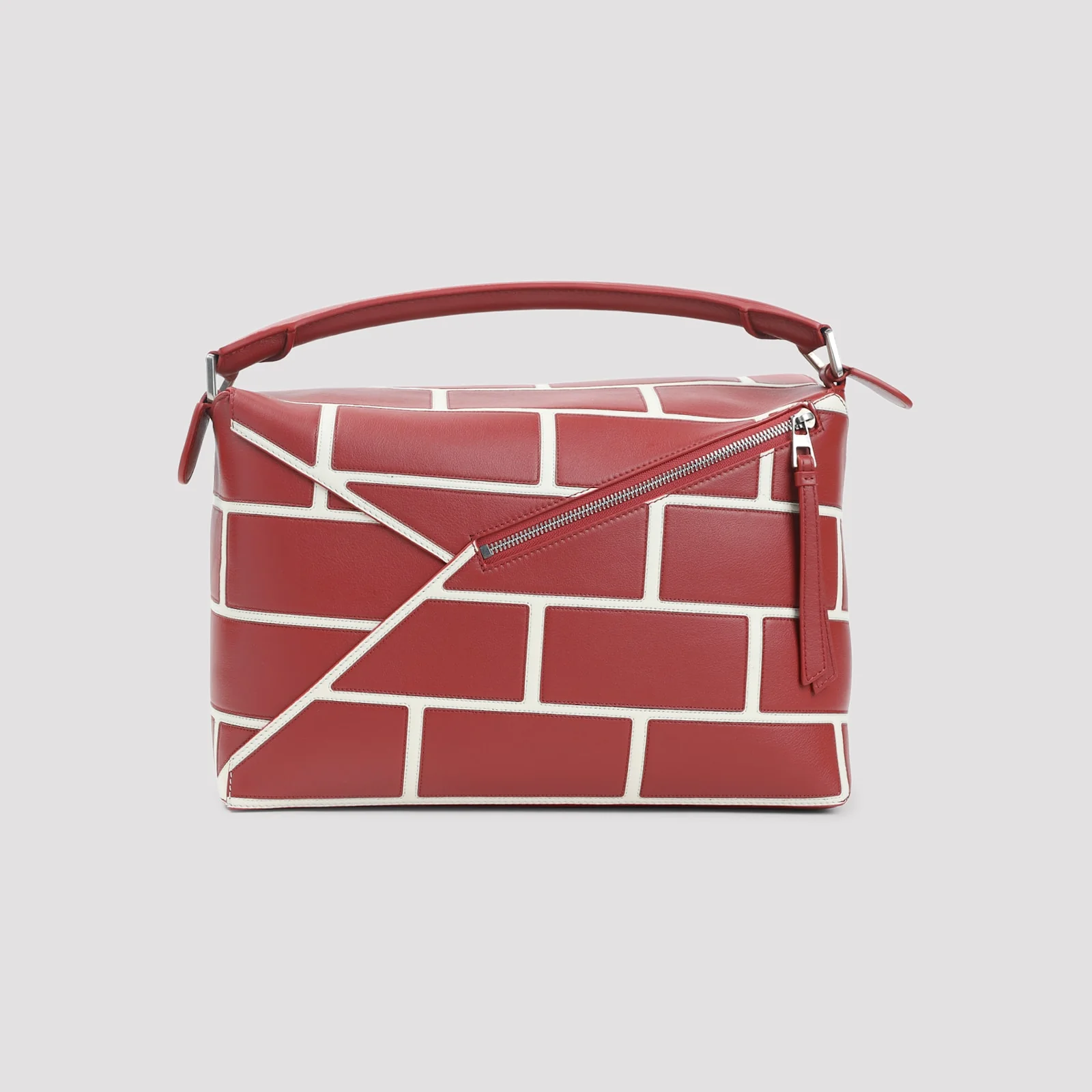 LOEWE Puzzle Edge Large Brick Bag - Burnt Red - Image 4