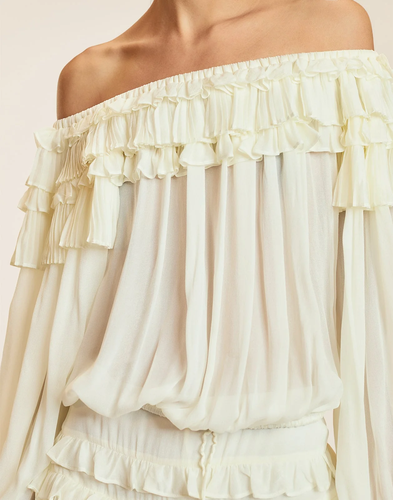 Cynthia Rowley Bella Ruffle Blouse - Off White - Image 7