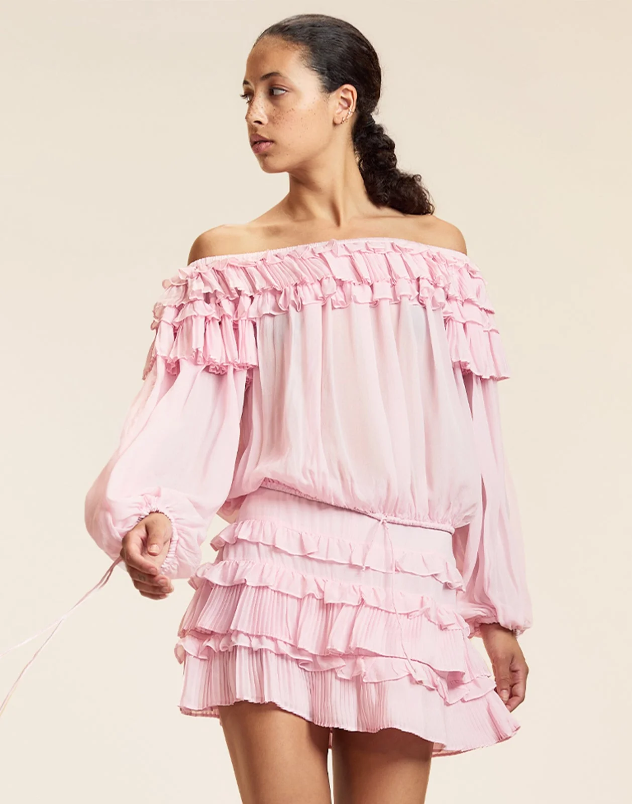 Cynthia Rowley Bella Ruffle Blouse - Pink - Image 2