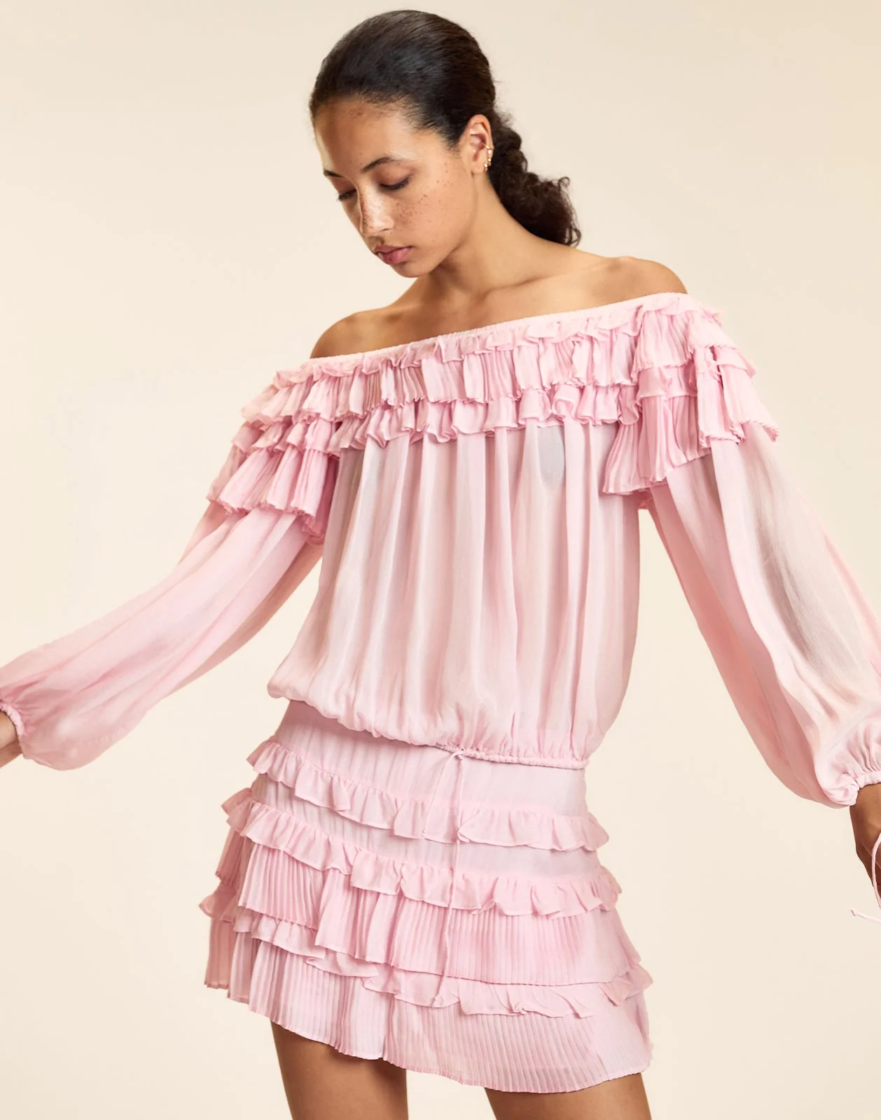 Cynthia Rowley Bella Ruffle Blouse - Pink - Image 3