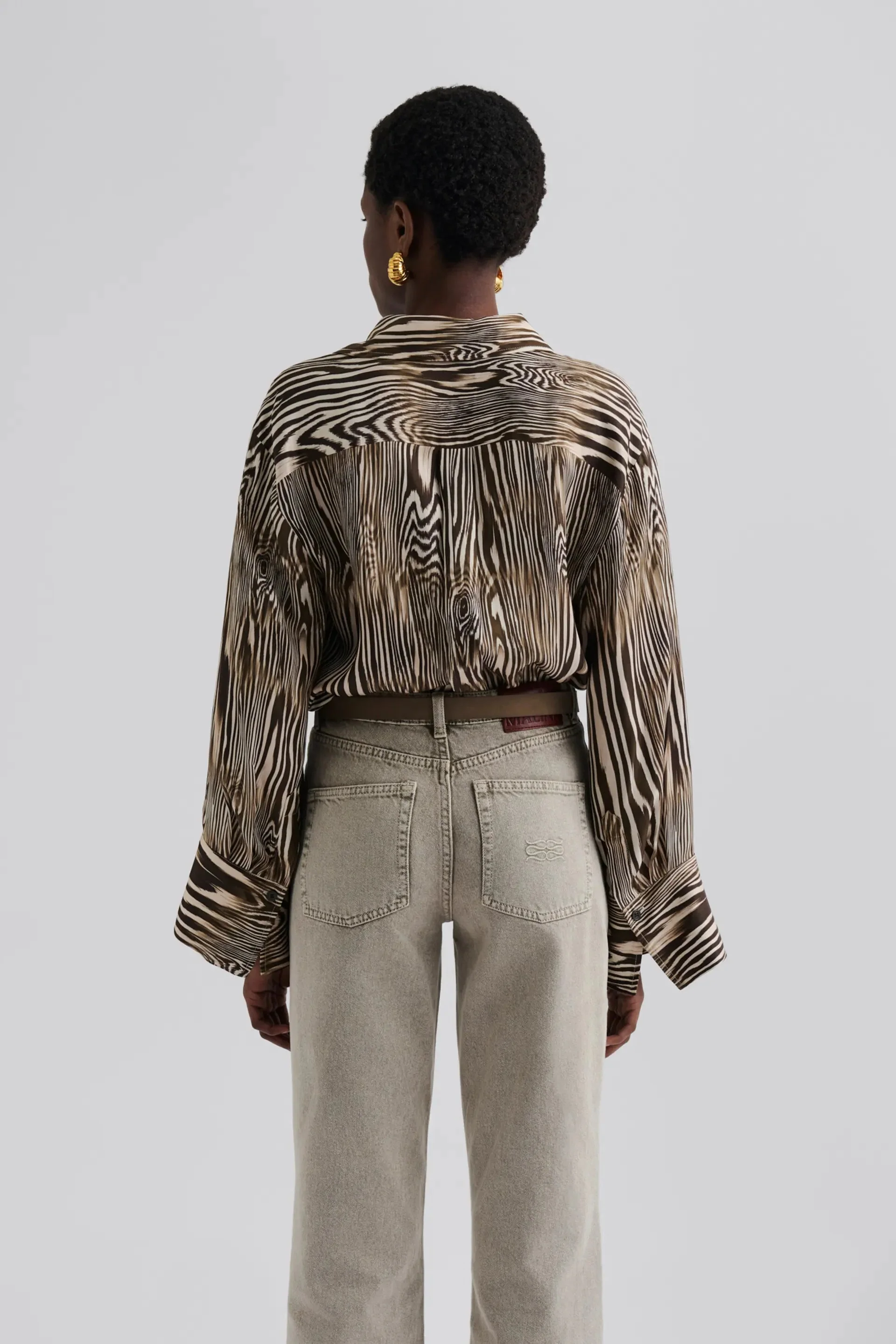 Malina Emaline Slits Detail Shirt - Moire - Image 2