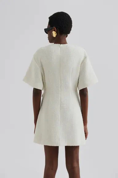 Malina Rayna Boucle Mini Dress - Vanilla - Image 2