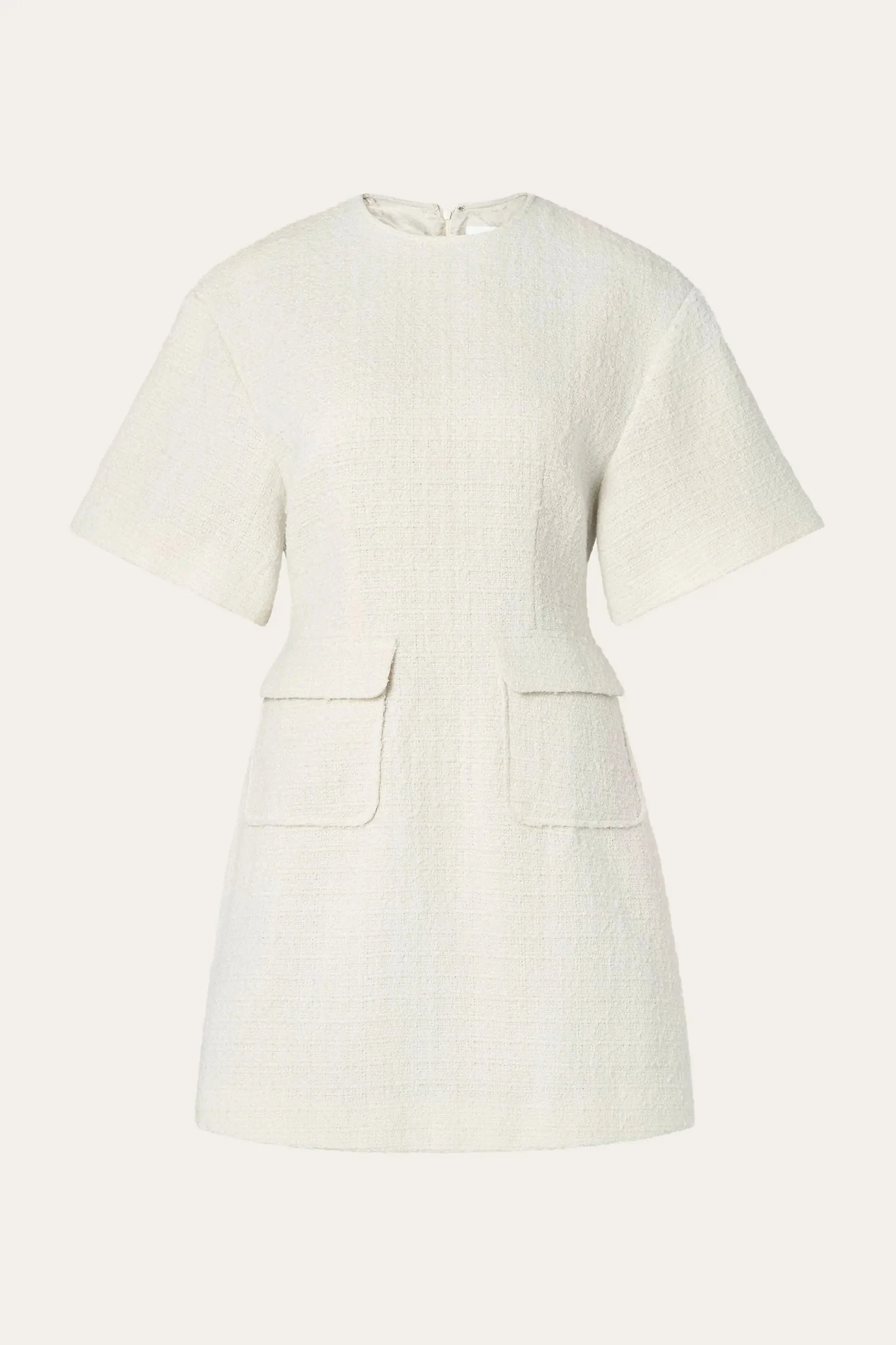 Malina Rayna Boucle Mini Dress - Vanilla - Image 3